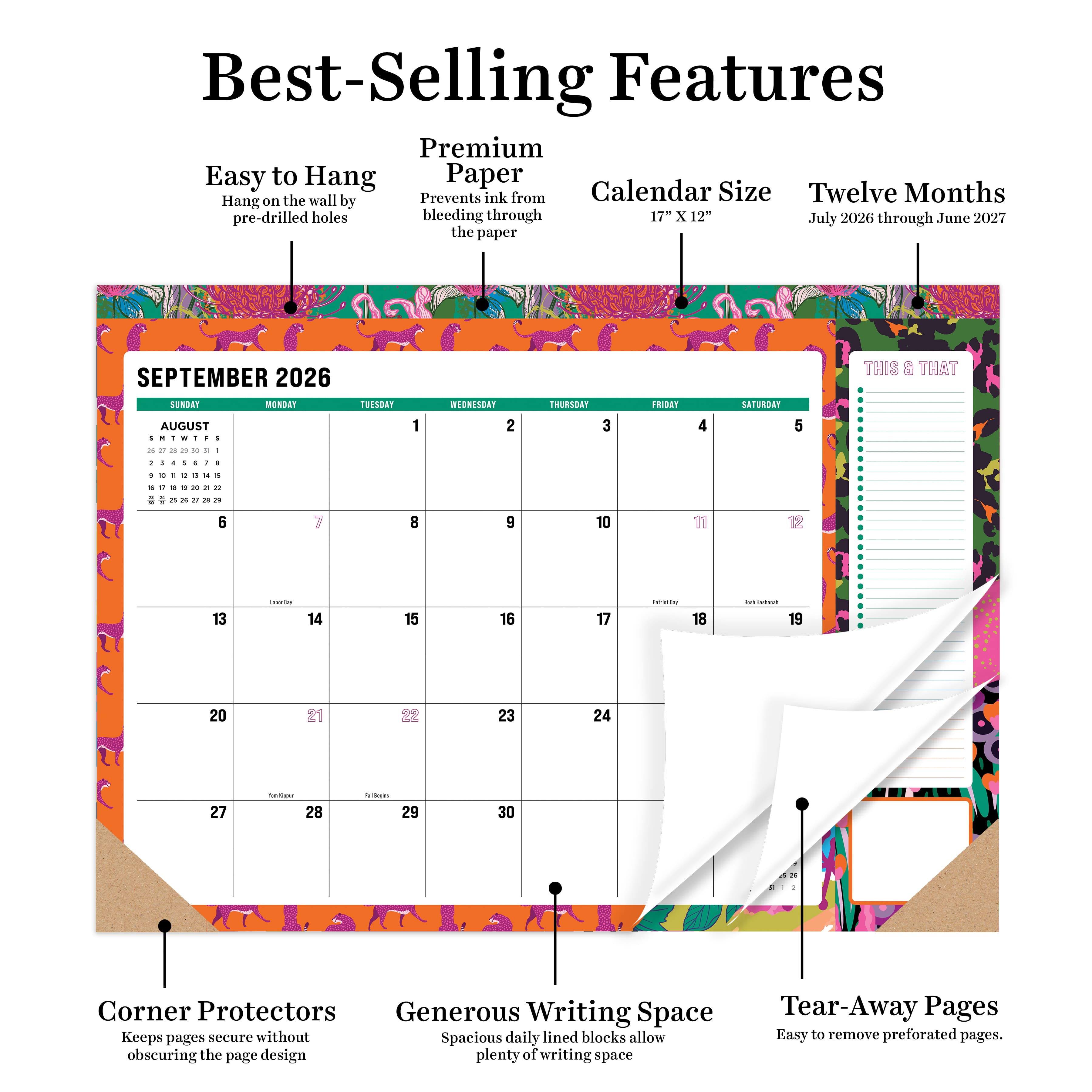 TF Publishing Medium 2026-27 Maximal Mirage Desk Pad Monthly Blotter Calendar