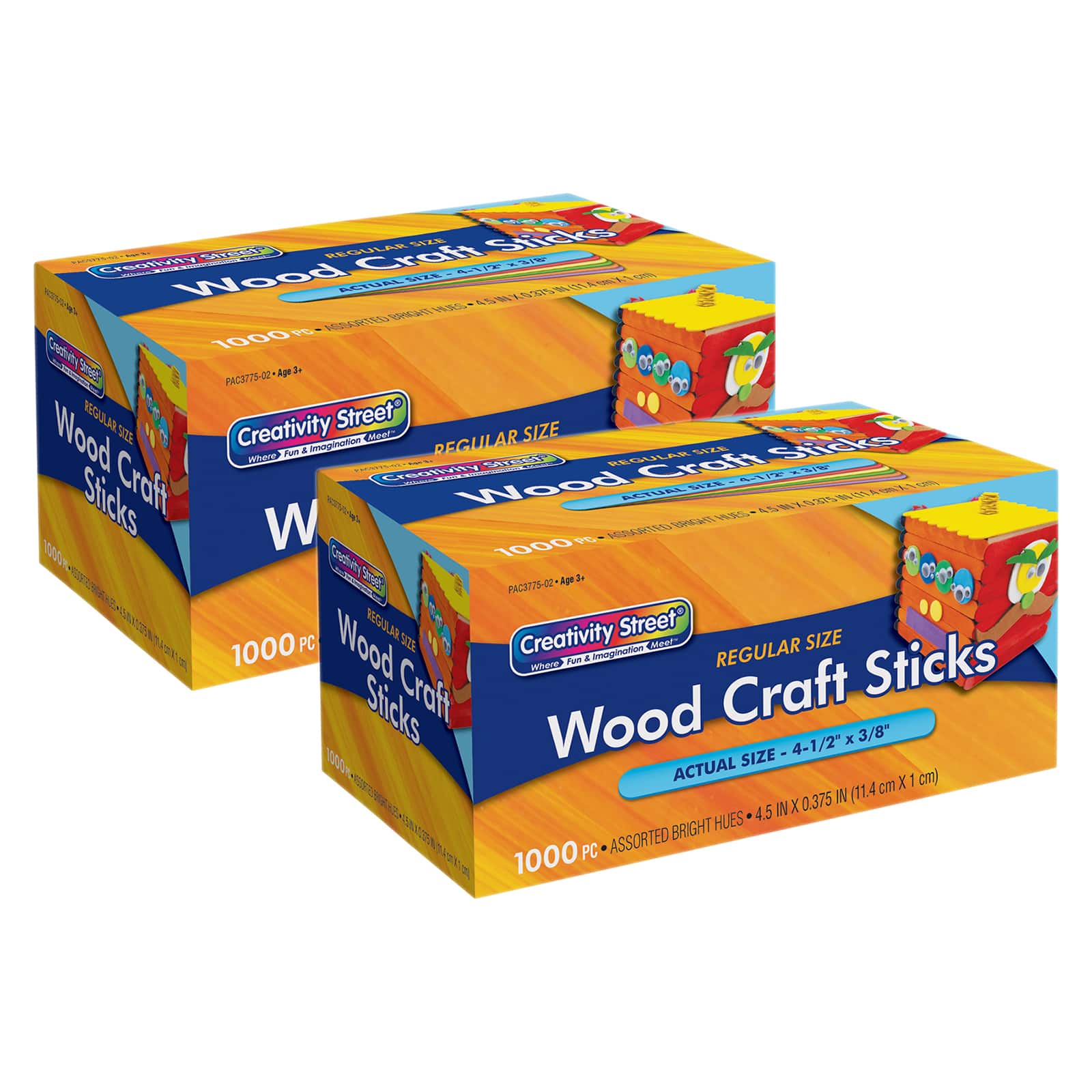 Creativity Street® Bright Hues Regular Craft Sticks, 2 Packs of 1,000