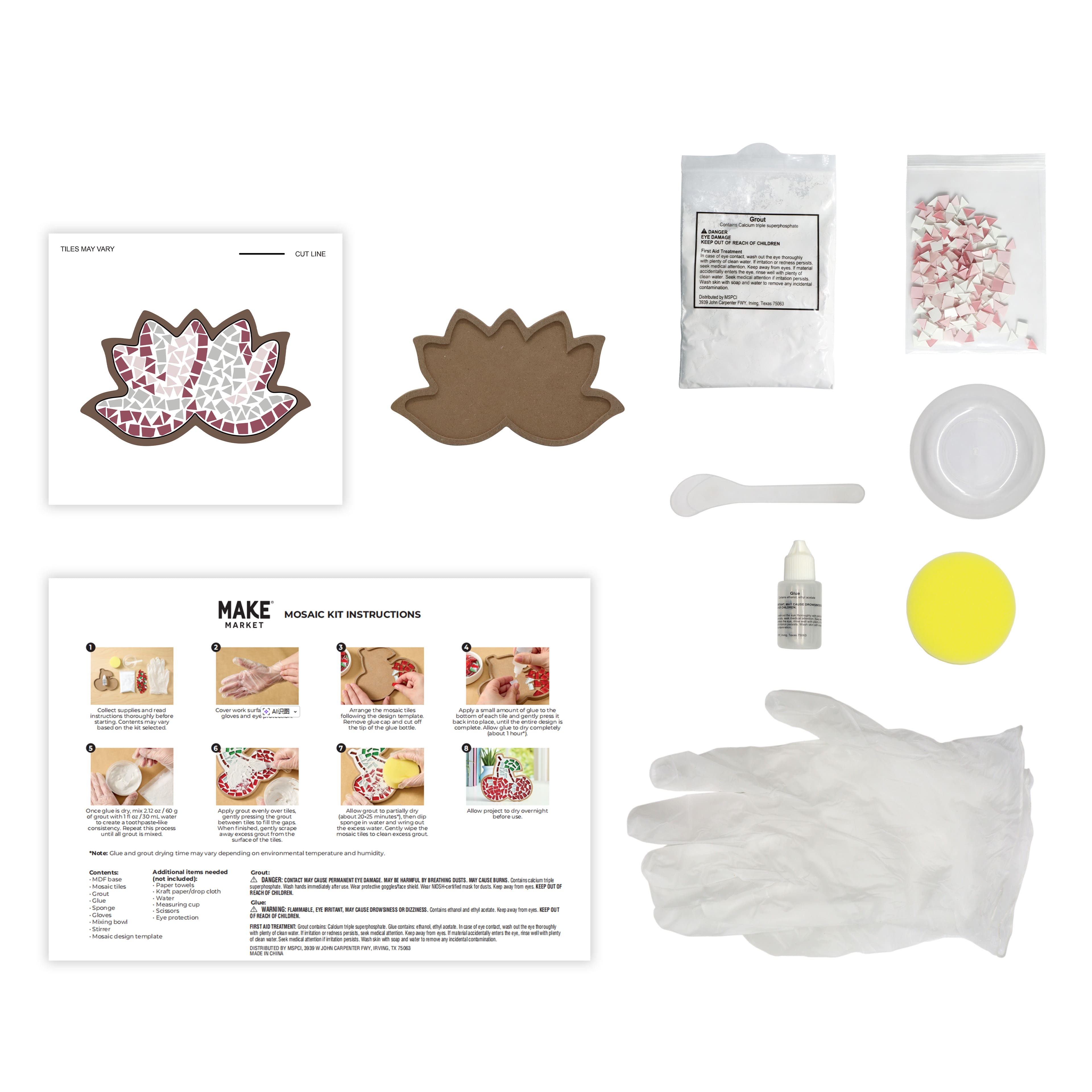 6" Pink Lotus Mosaic Kit by Make Market®