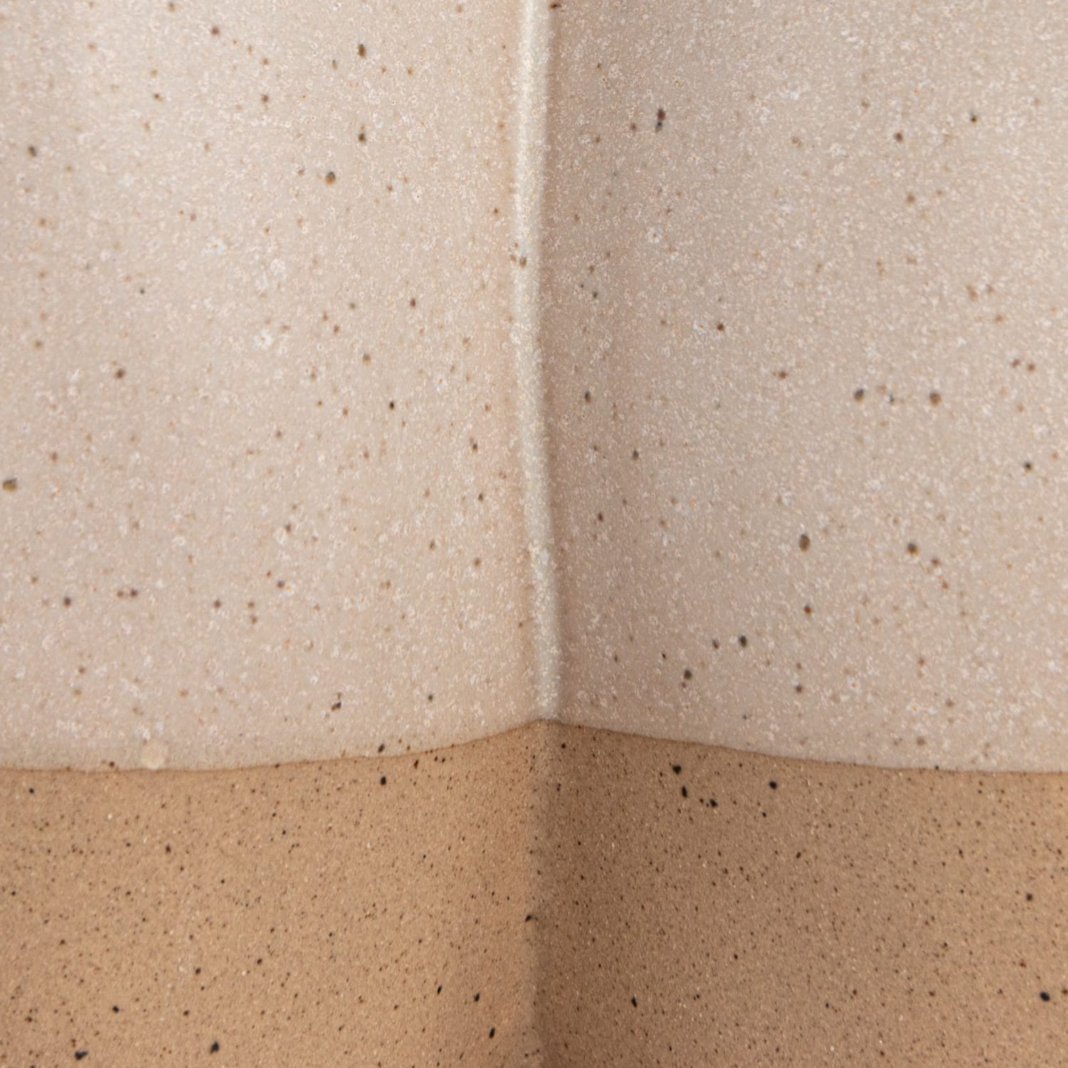 Hello Honey® 6.25" White & Beige 2-Tone Stoneware Vase with Reactive Glaze