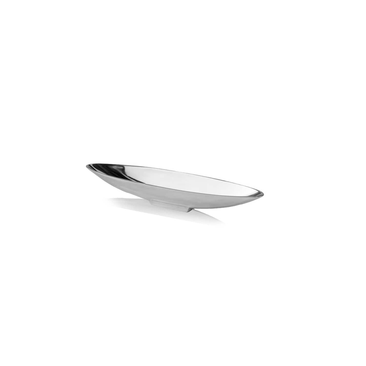 HomeRoots Shiny Silver Contempo Boat Tray