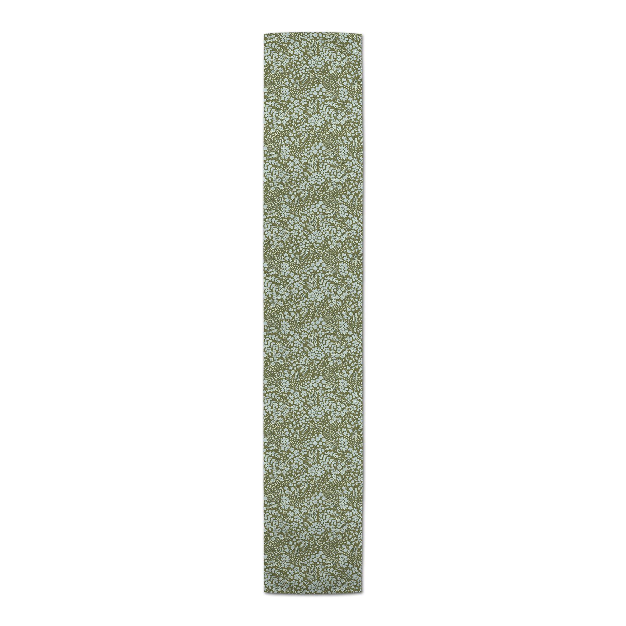 90" Dainty Floral Cotton Twill Table Runner