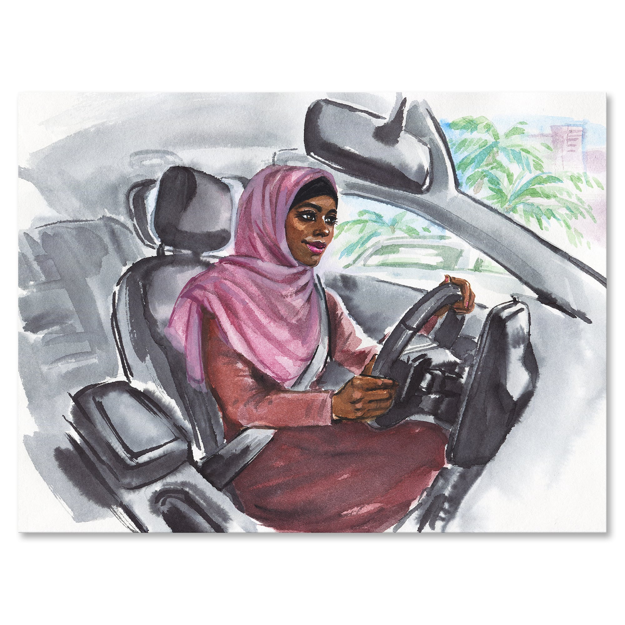 Designart - Arabian Woman Driving A Car III