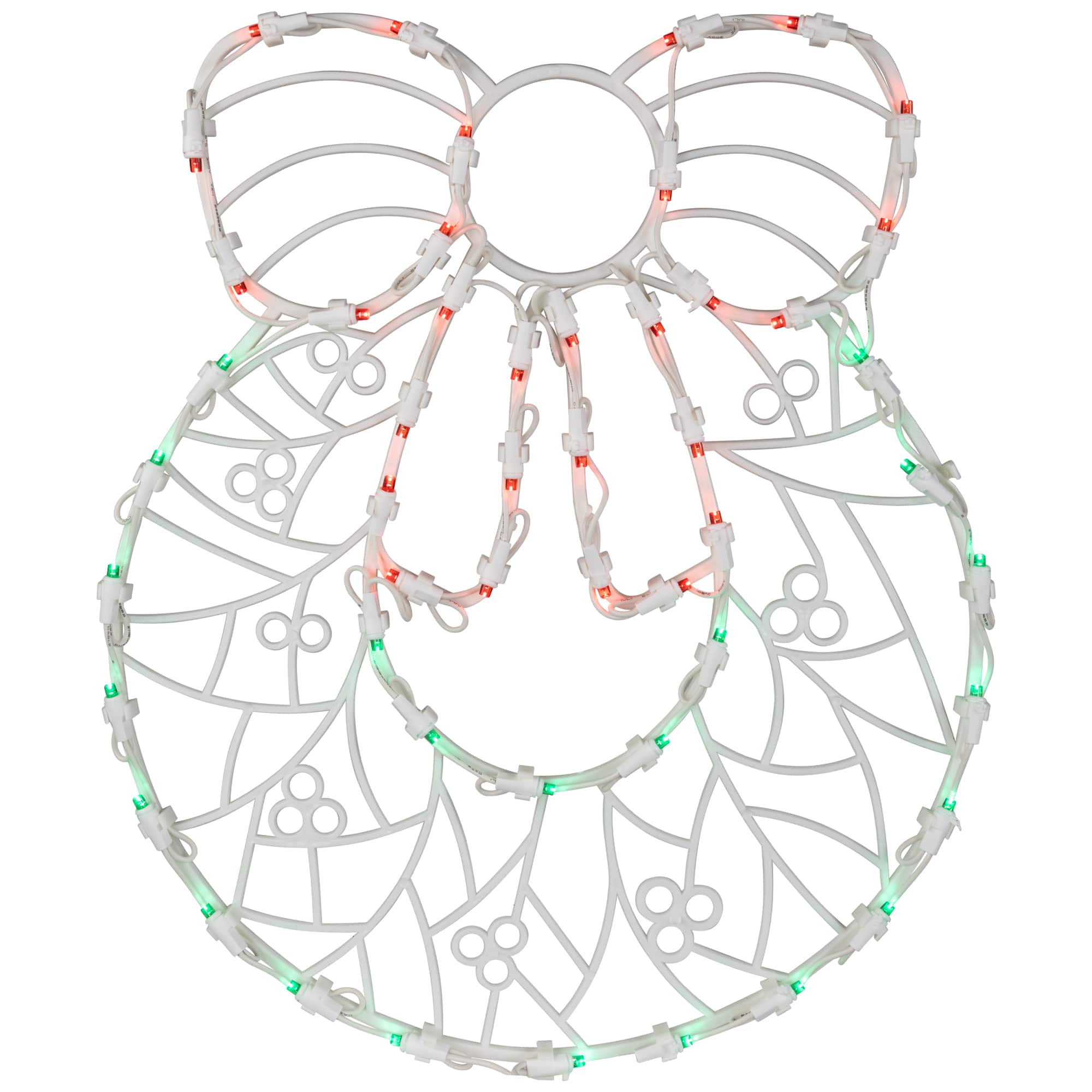 16" White & Clear LED Lighted Wreath Christmas Window Silhouette Decoration