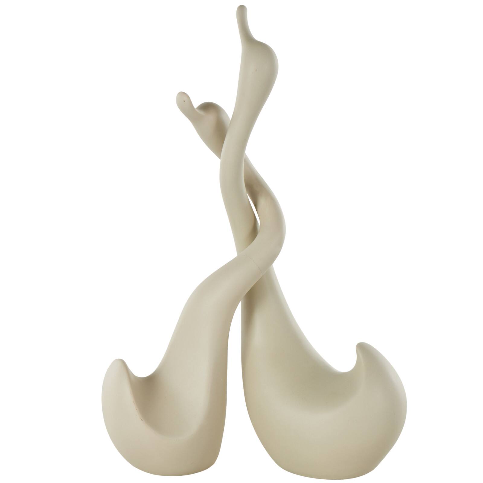 Beige Ceramic Swan Intertwined Decorative Sculpture Set