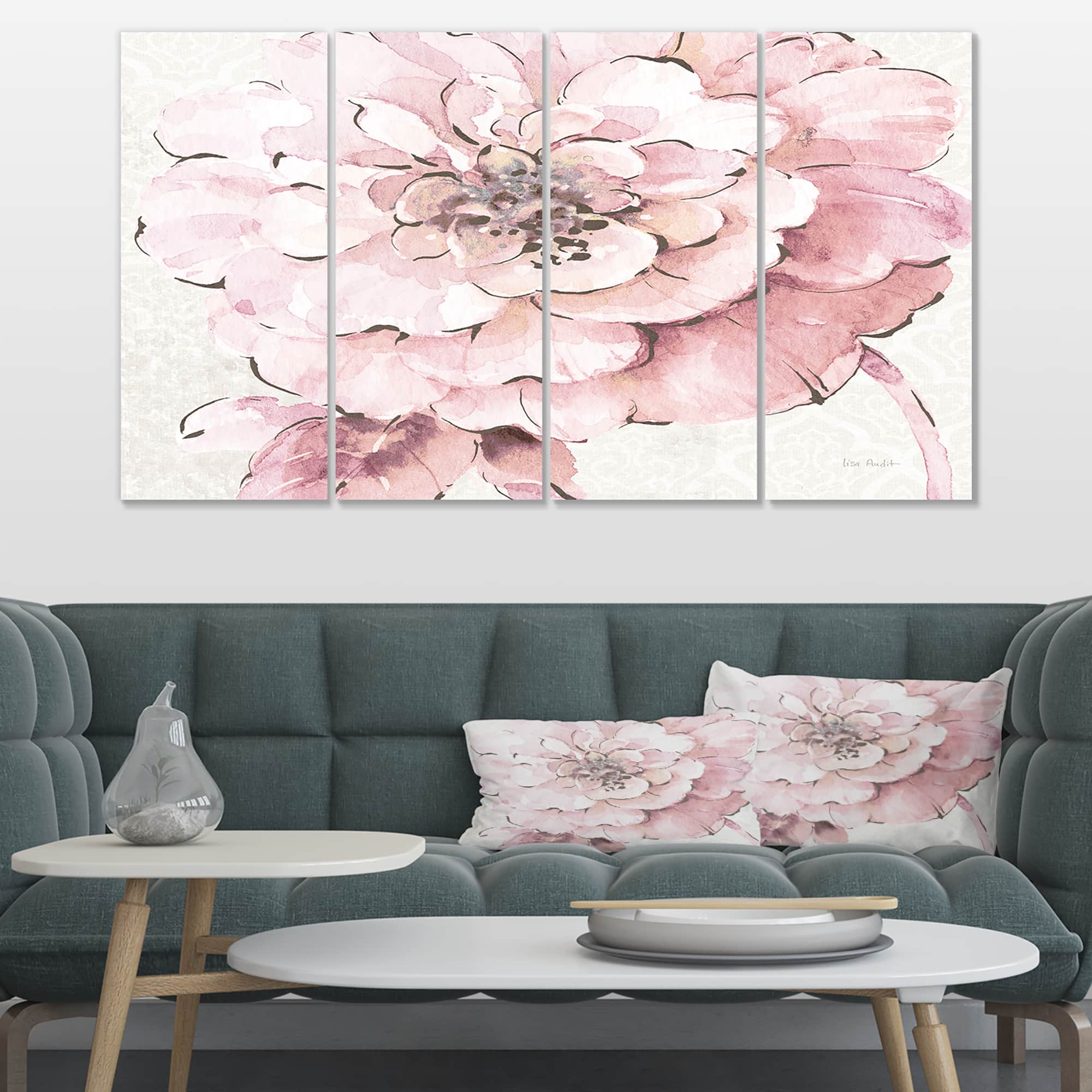 Designart - Indigold Shabby Peonies Pink