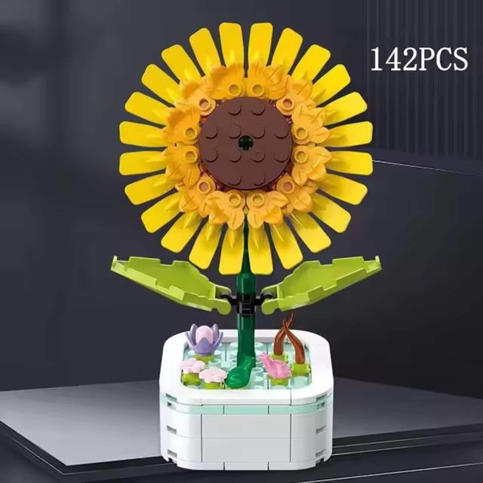 Wizardi Sunflower Compositae Building Brick Potted Flower