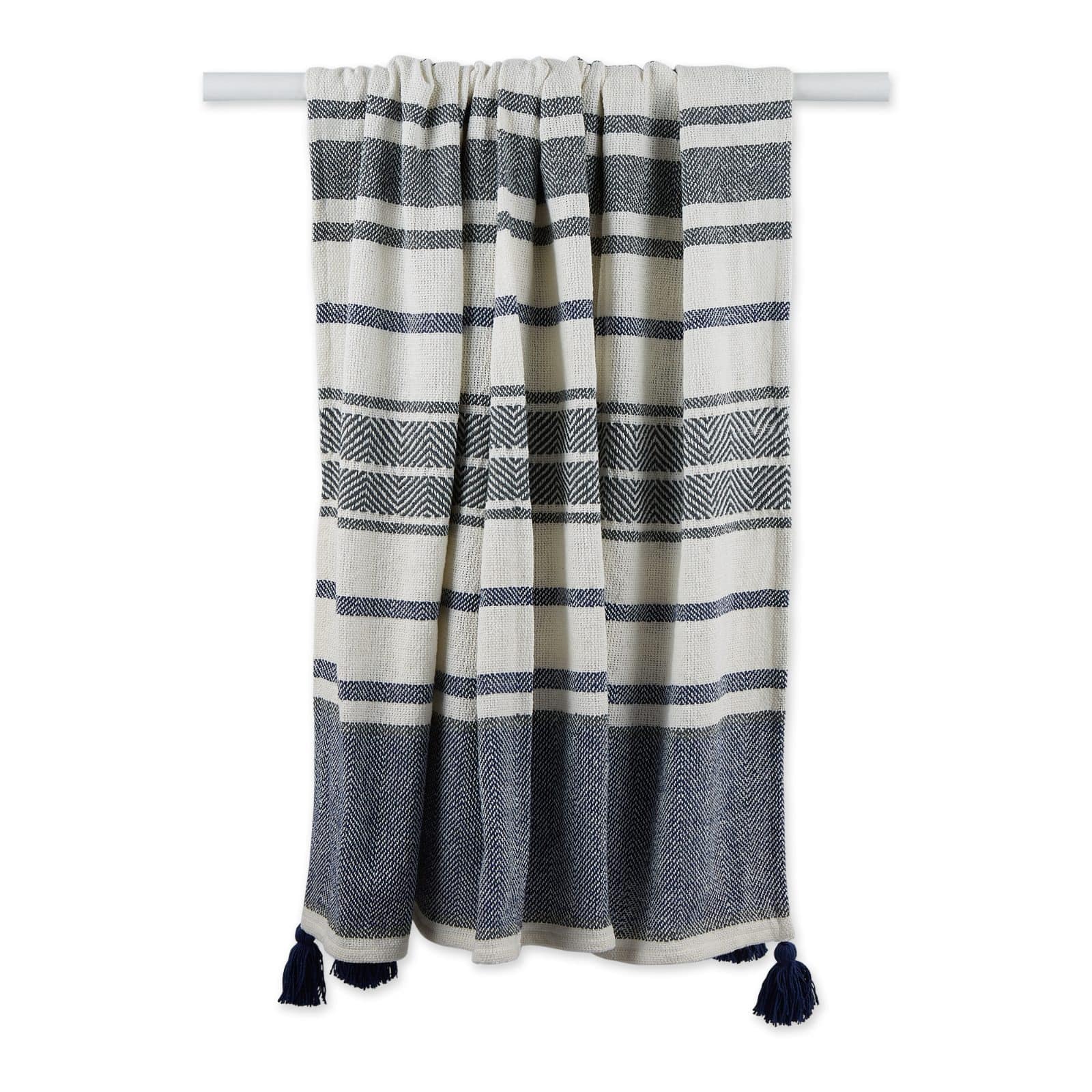 DII® Navy & Mineral 2-Tone Chevron Stripe Throw