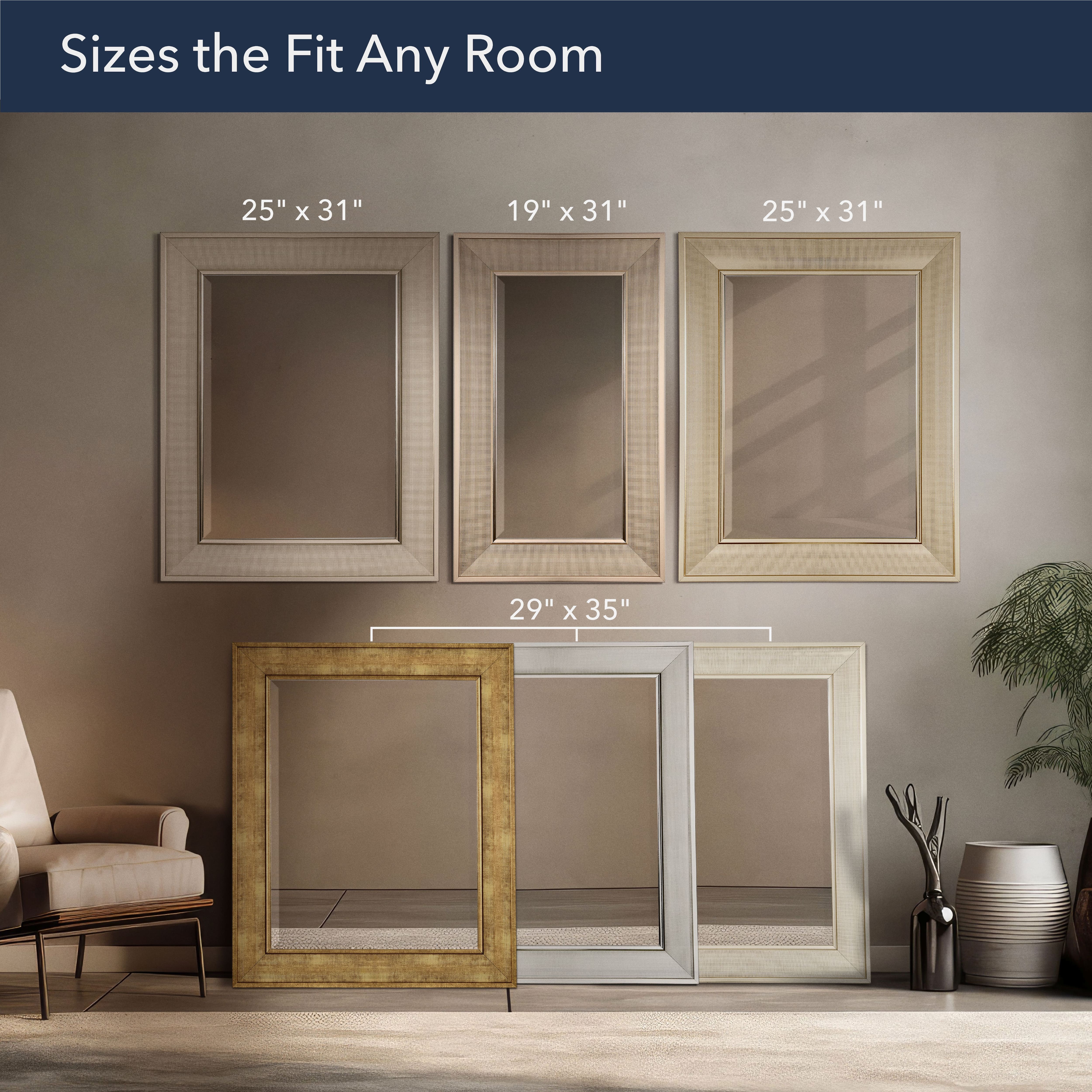 Head West Pave Brushed Nickel Stylish Bathroom & Wall Mirror