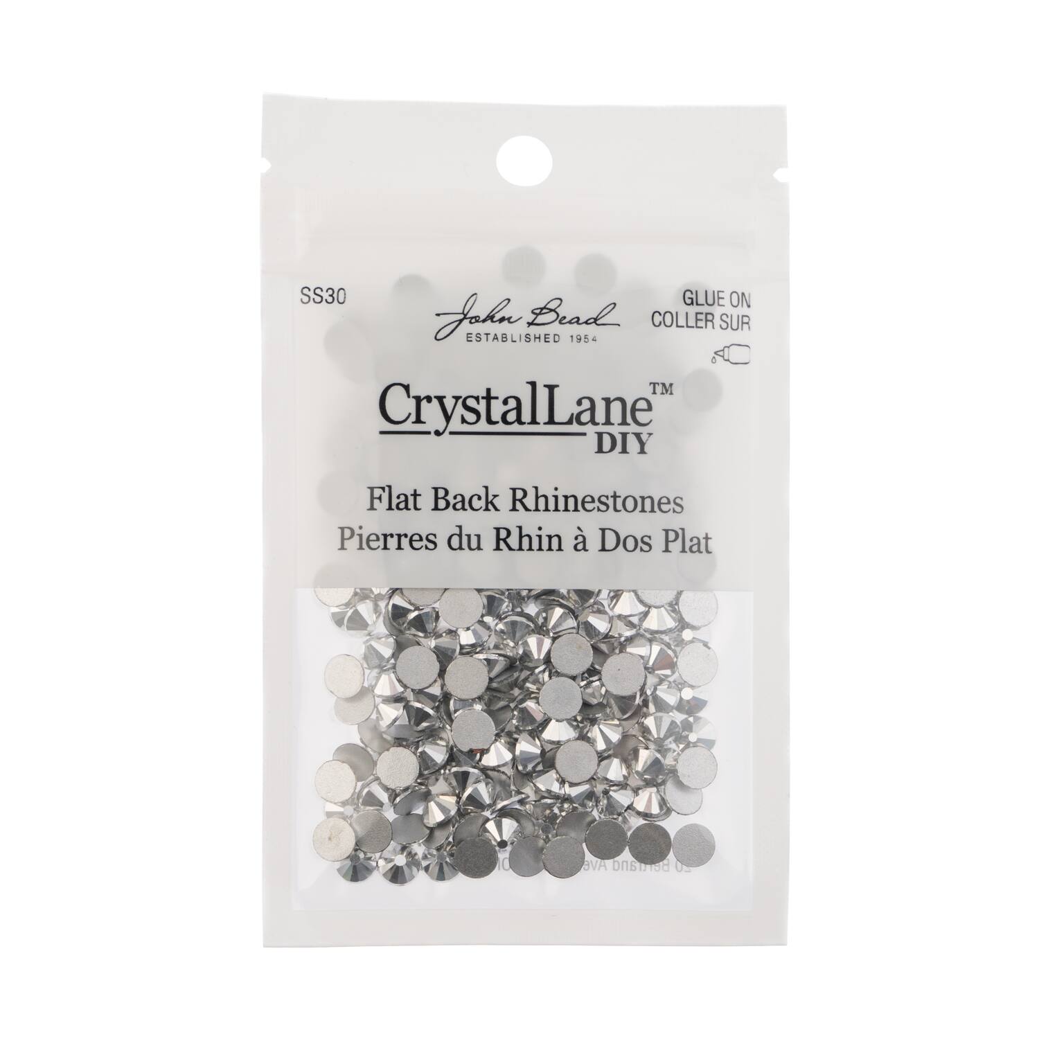 John Bead Crystal Lane SS30 Metallic Glass Round Flatback Rhinestones, 288ct.