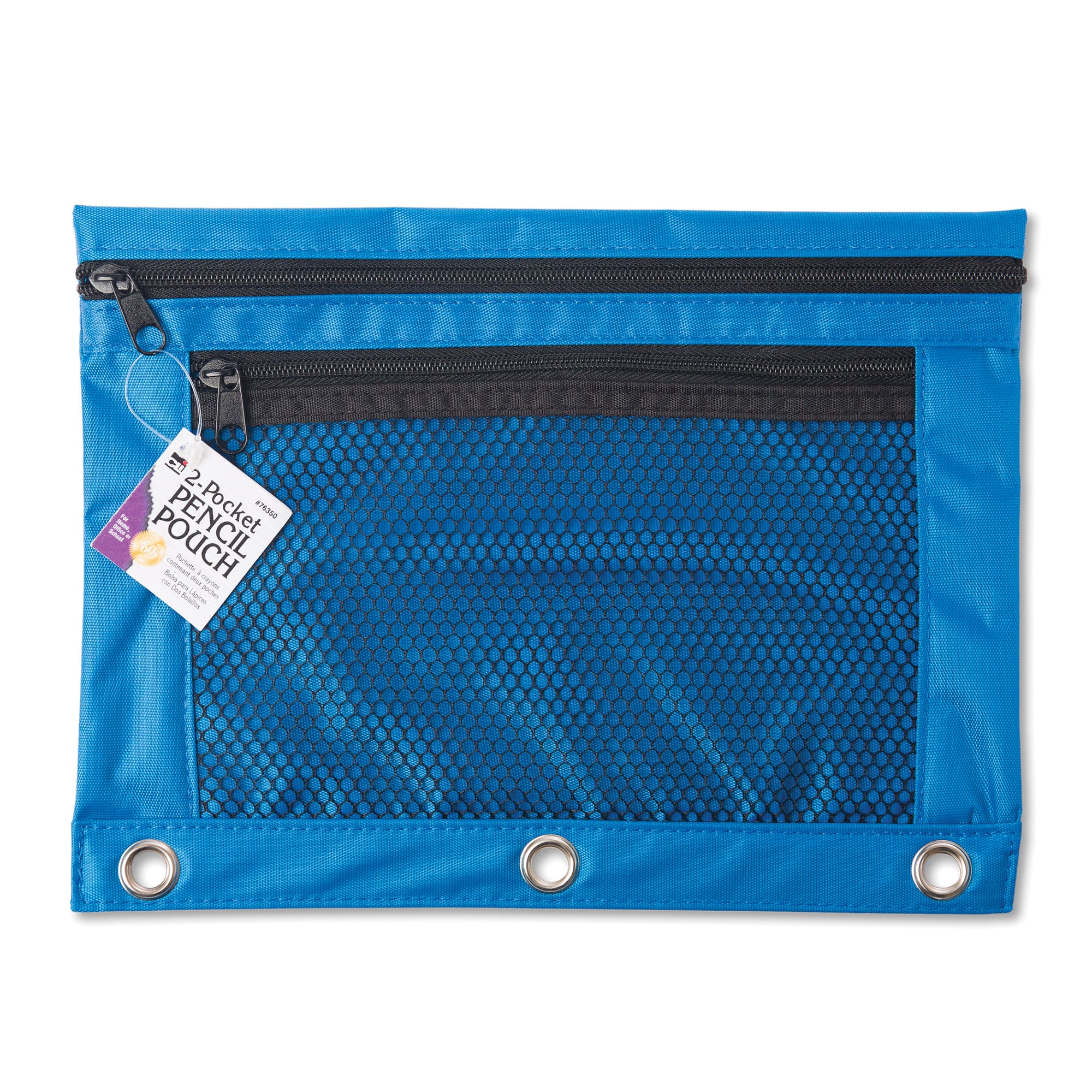 2-Pocket Assorted Colors Pencil Pouch, Pack of 12