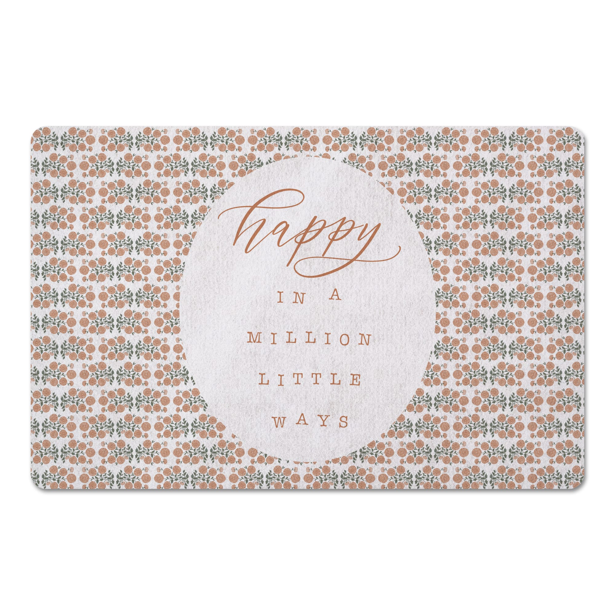 Happy in a Million Little Ways Floor Mat, 18" x 27"