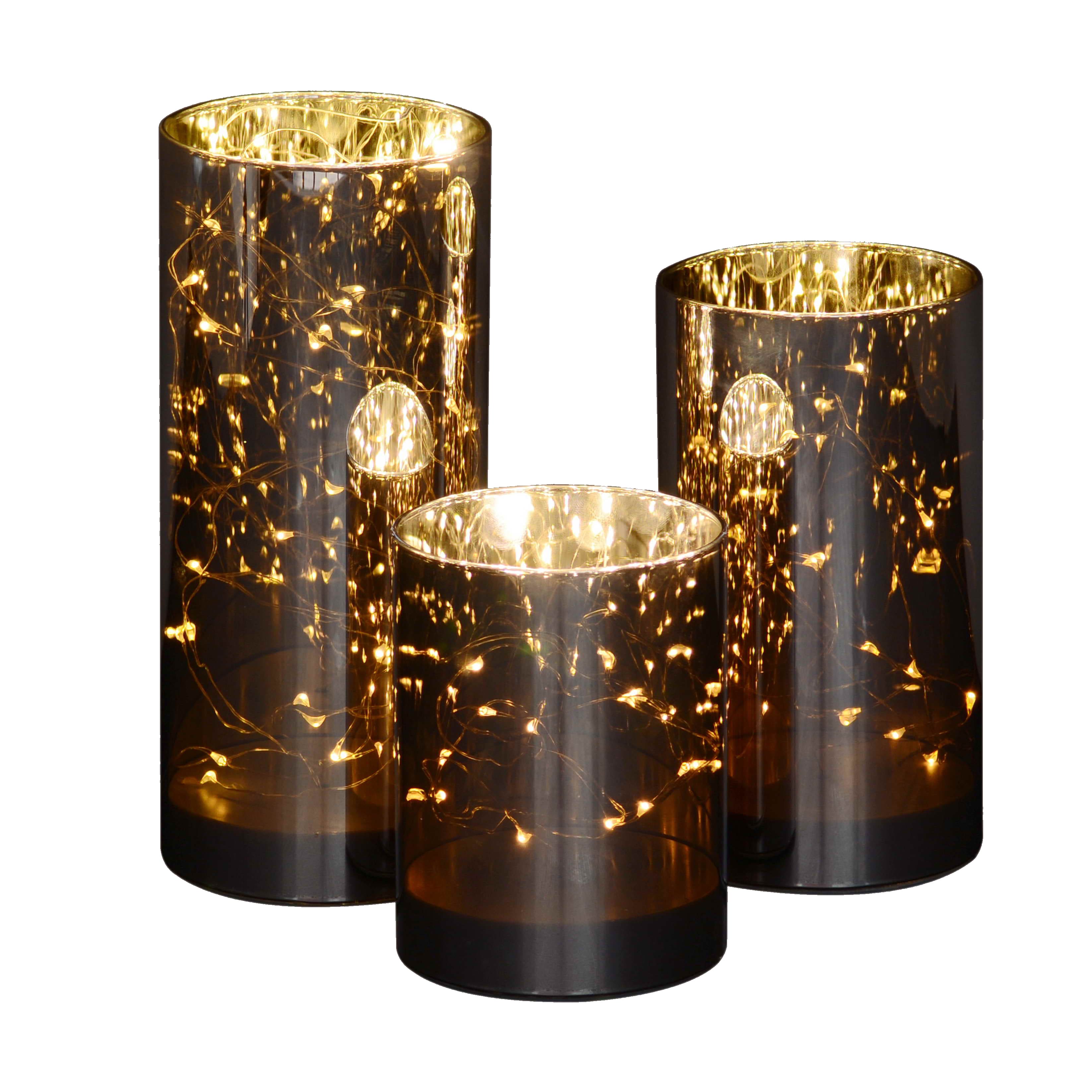 Brown Glass LED Decorative Galaxy Night Lighted Jars