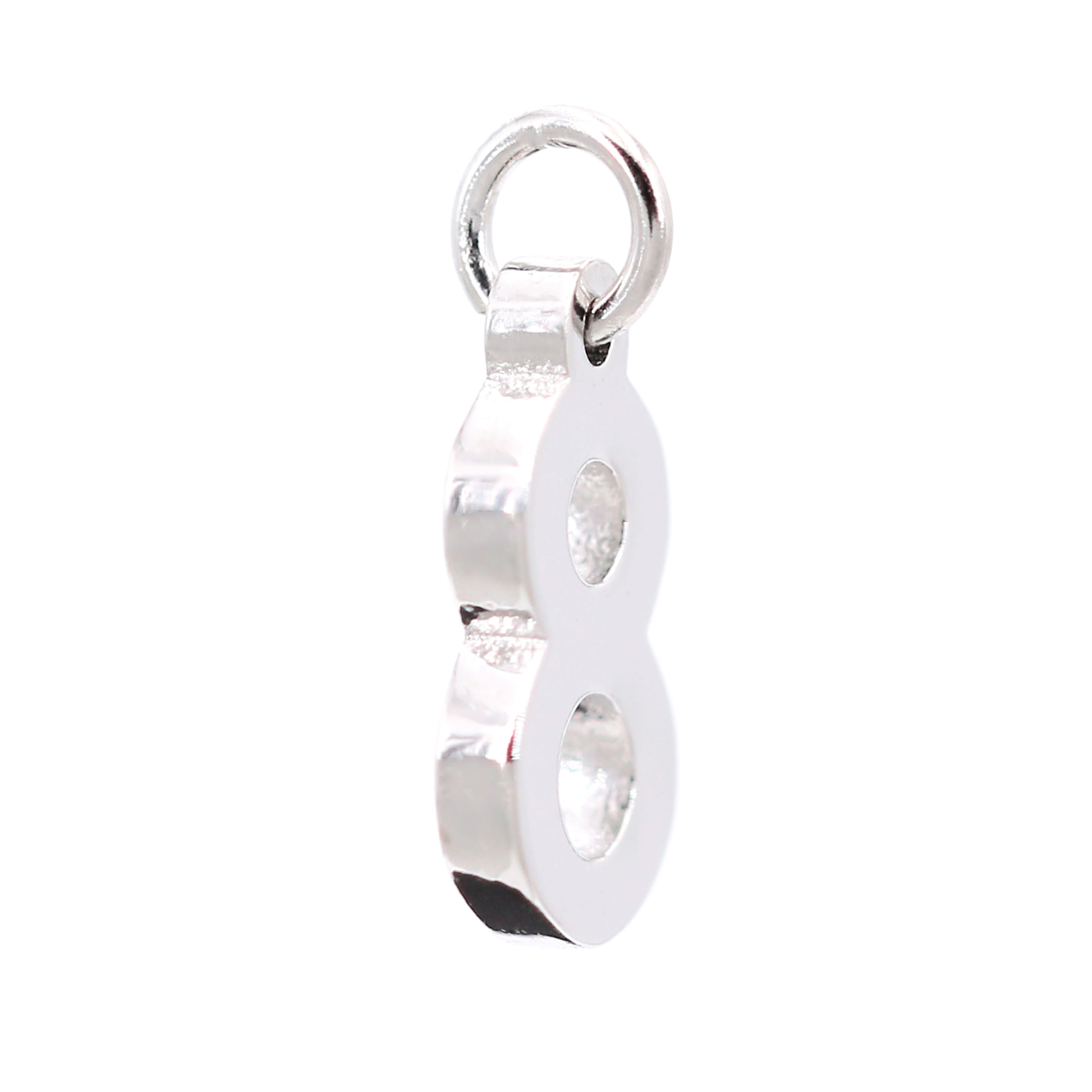 12 Pack: Sterling Silver Number Charm by Bead Landing™