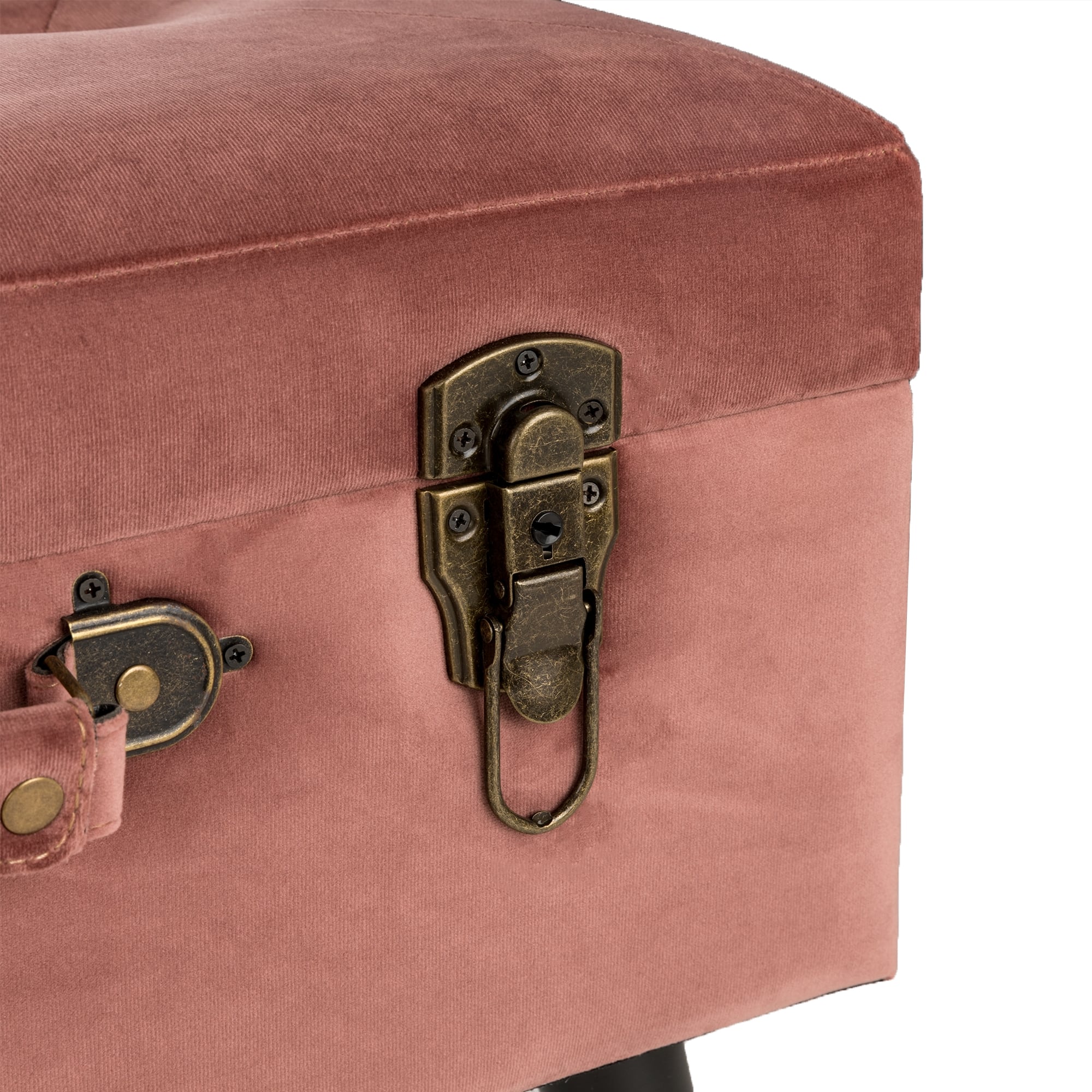 Glitzhome® Velvet Upholstered Storage Stool