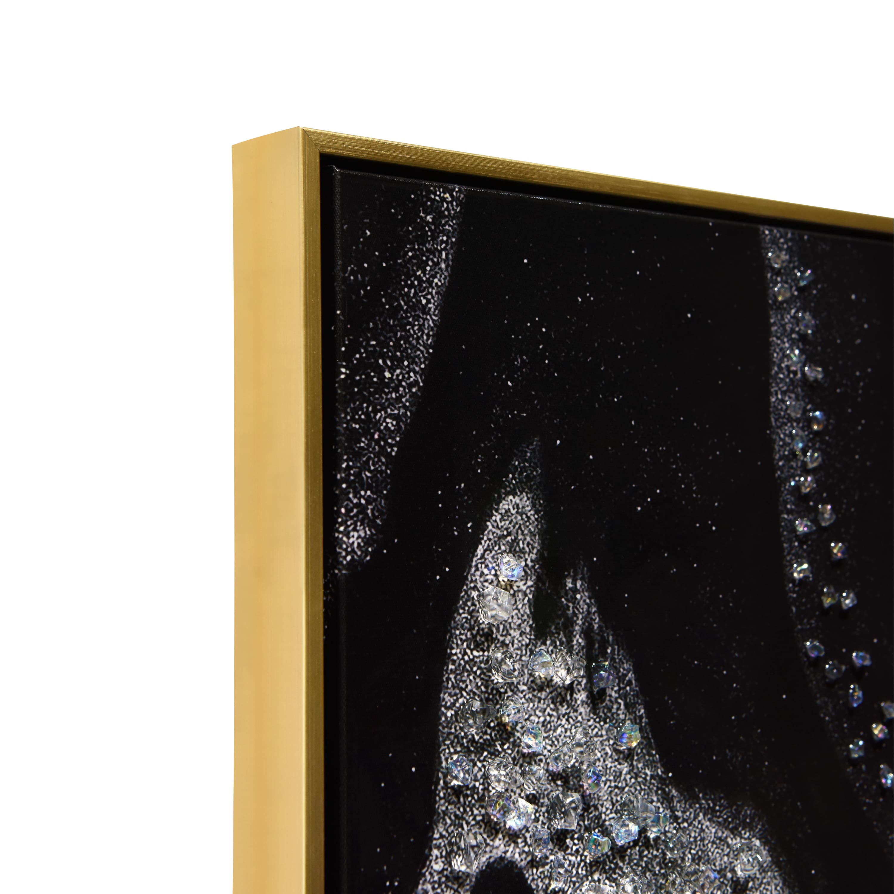 Empire Art Direct Arte De Crystallus 24" x 48" Golden Veins III Epoxy Coated Wrapped Framed Glossy Abstract Canvas Wall Art