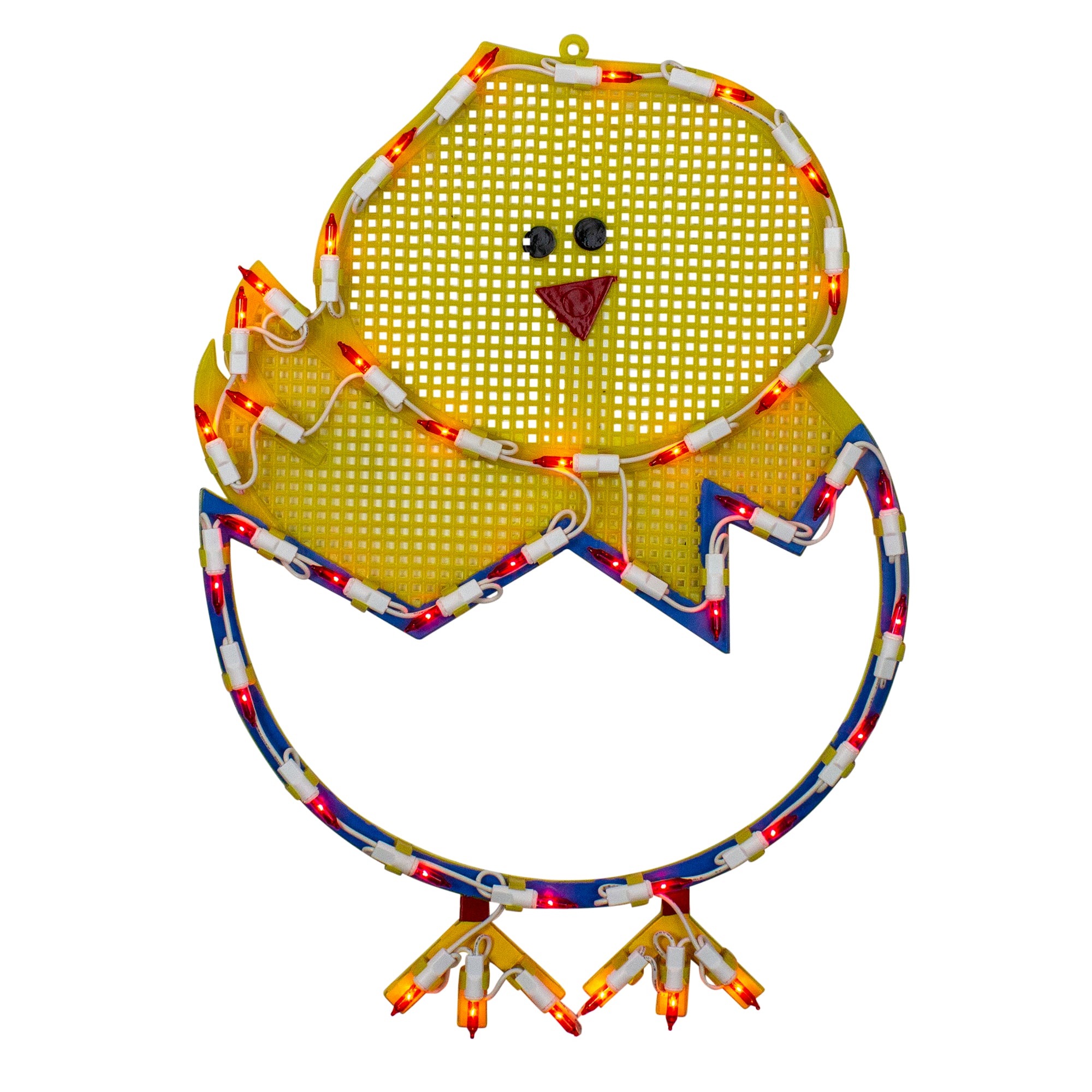 17" Yellow Lighted Hatching Baby Chick in Egg Easter Window Silhouette