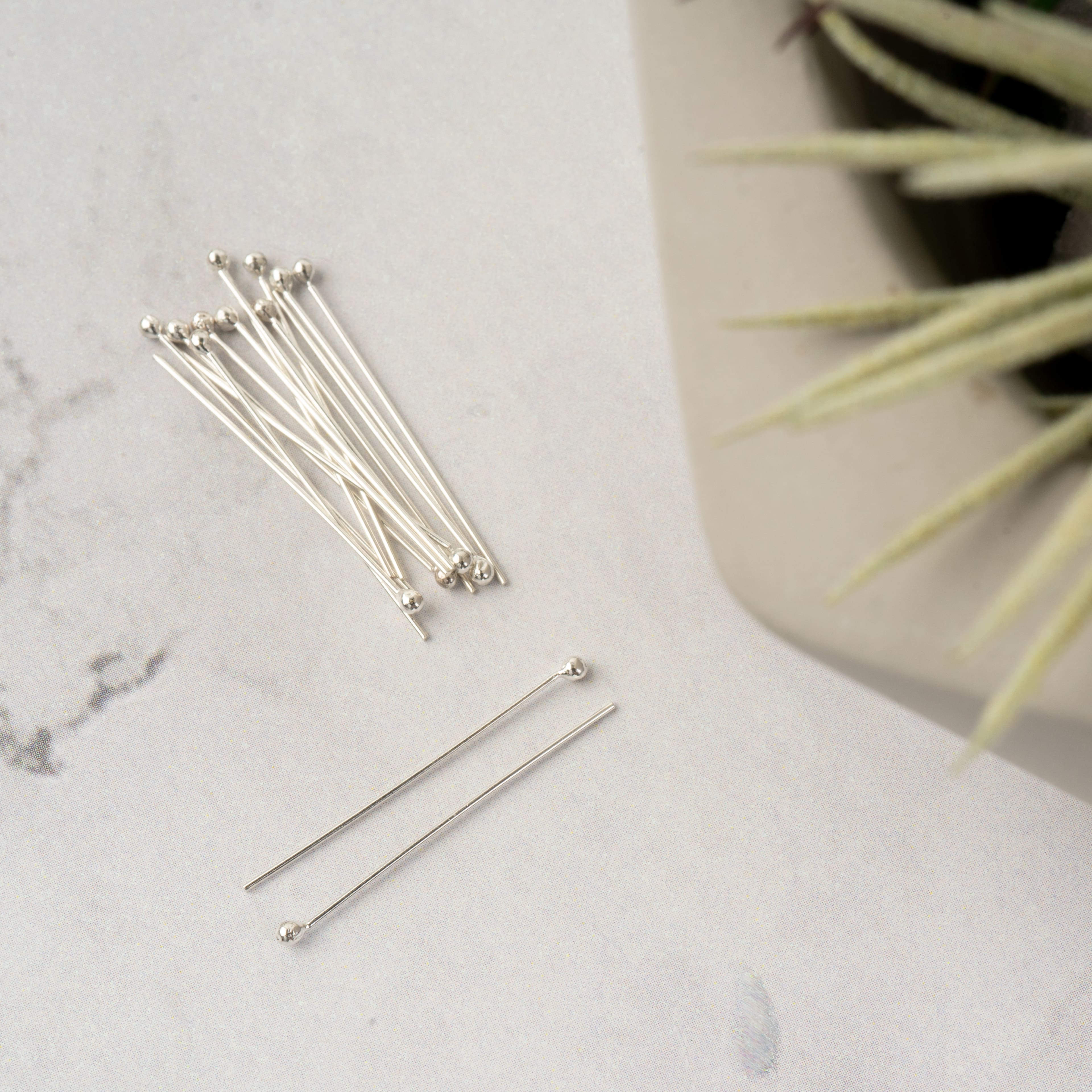 12 Packs: 16 ct. (192 total) 1" Sterling Silver Ball Head Pins by Bead Landing™