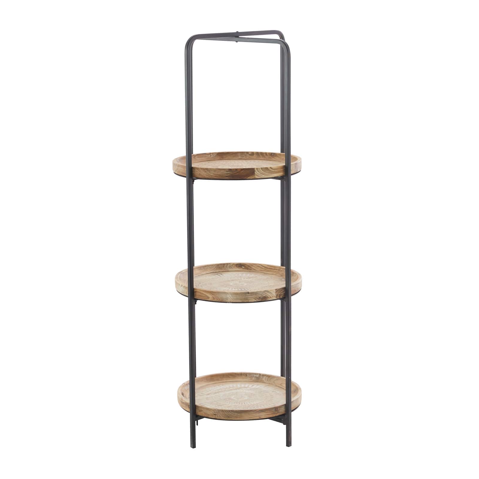 Brown Wood Traditional Shelving Unit 43" x 15" x 15"