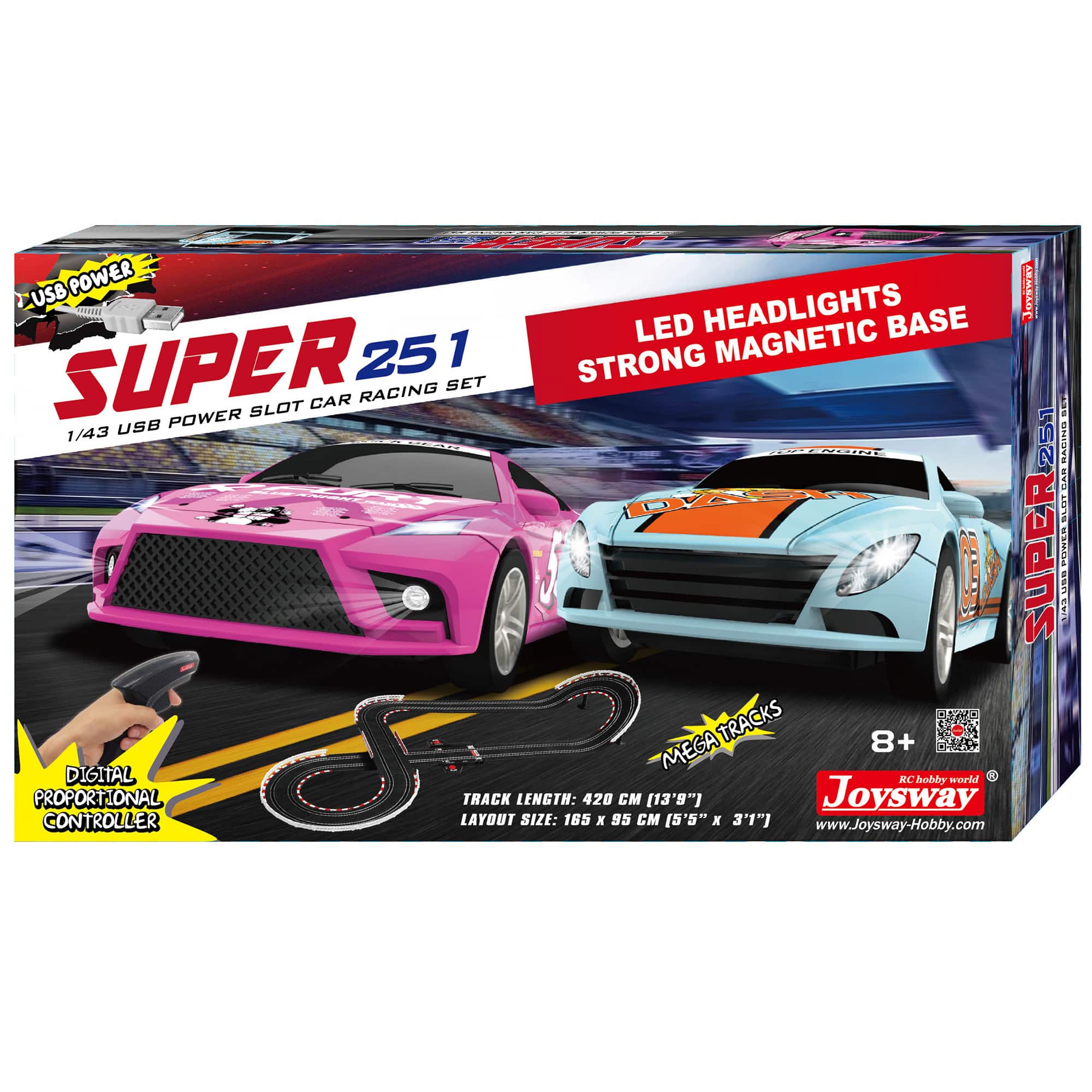 Joysway® Super 251 USB Power Slot Car Racing Set