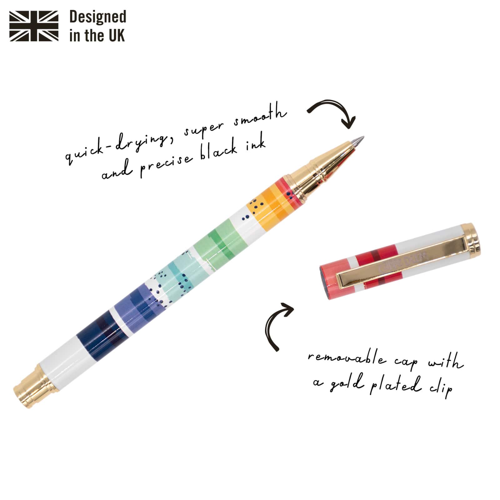 Pukka Pads Black Ink Metal Gel Pen Pack 6