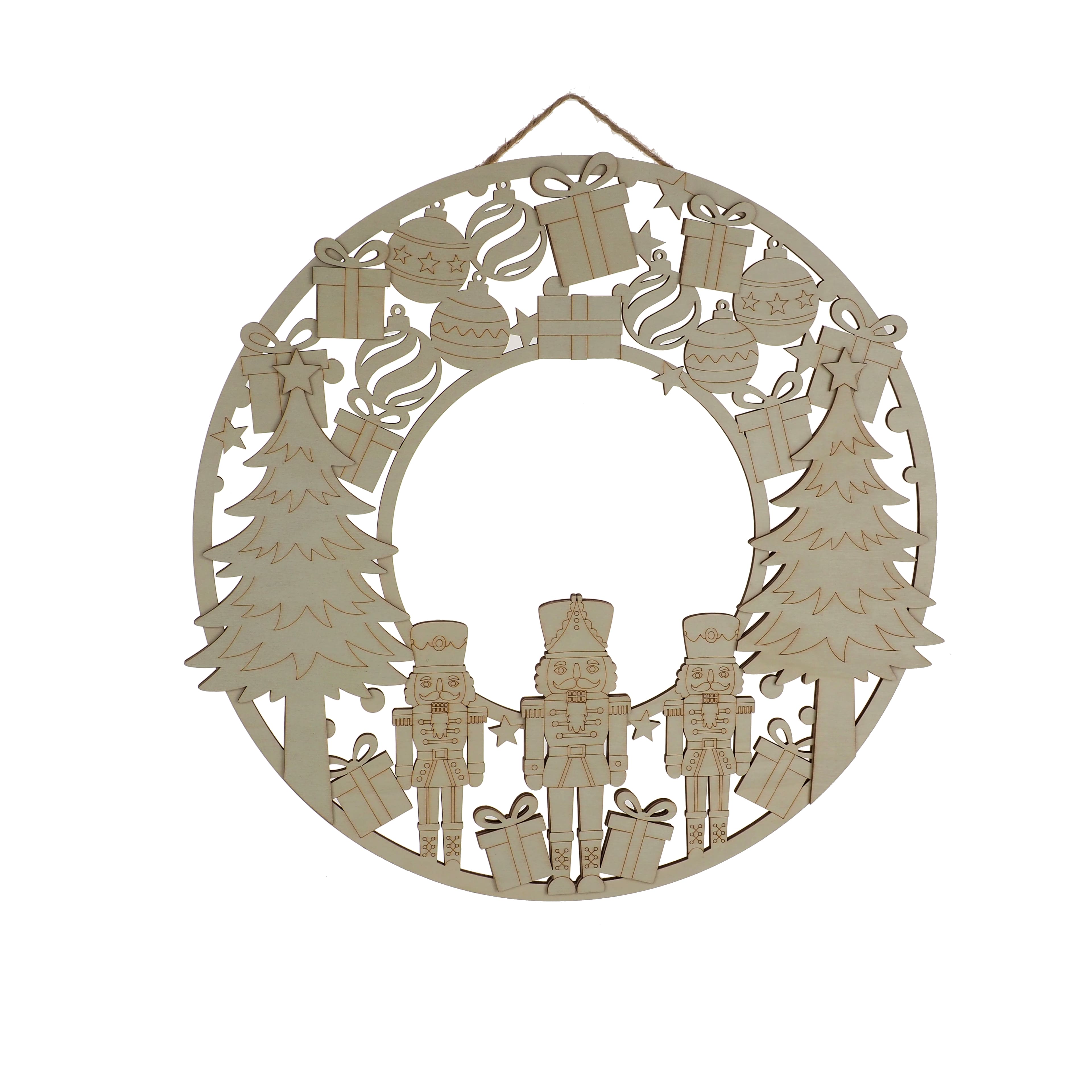 15.5" Nutcrackers DIY Wood Wreath Plaque by Make Market®