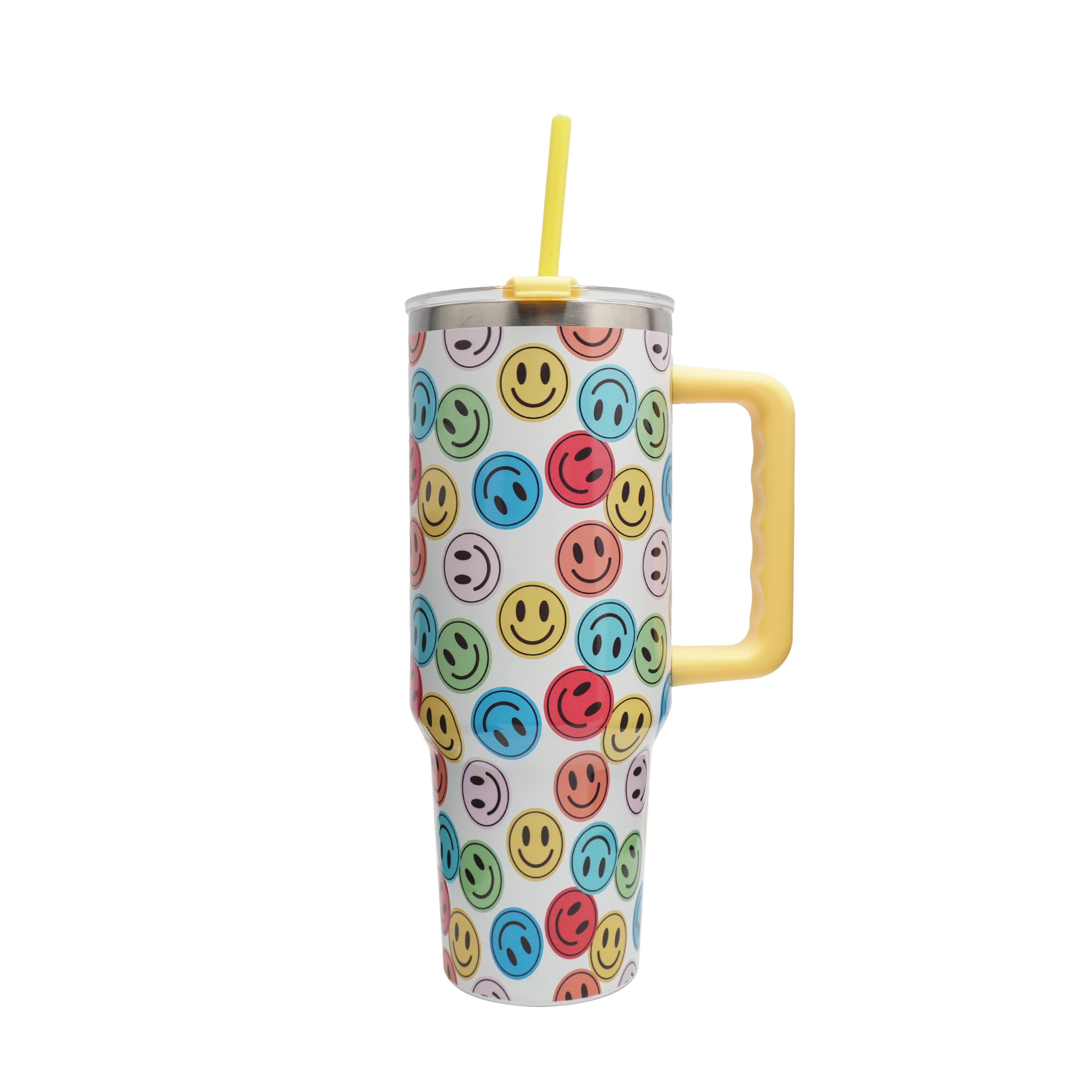 40oz. Smiley Face Stainless Steel Insulated Tumbler by Ashland®