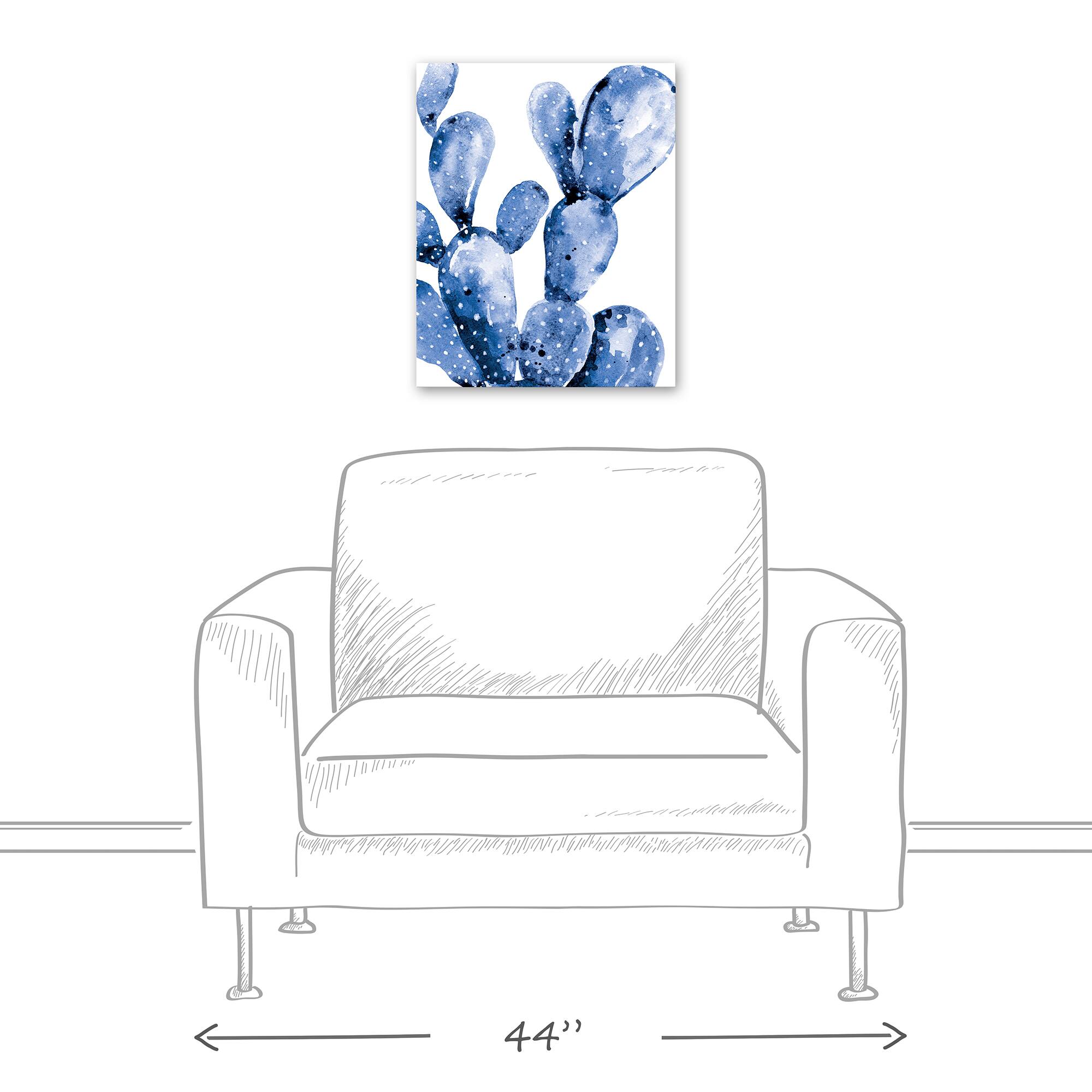 Blue Cactus 16" x 20" Canvas Wall Art