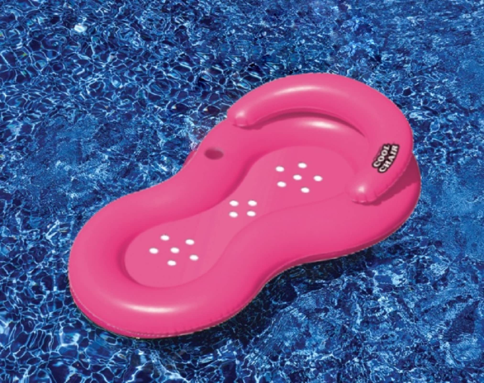 62.5" Inflatable Pink Cool Chair Water Lounge Chair with Holes