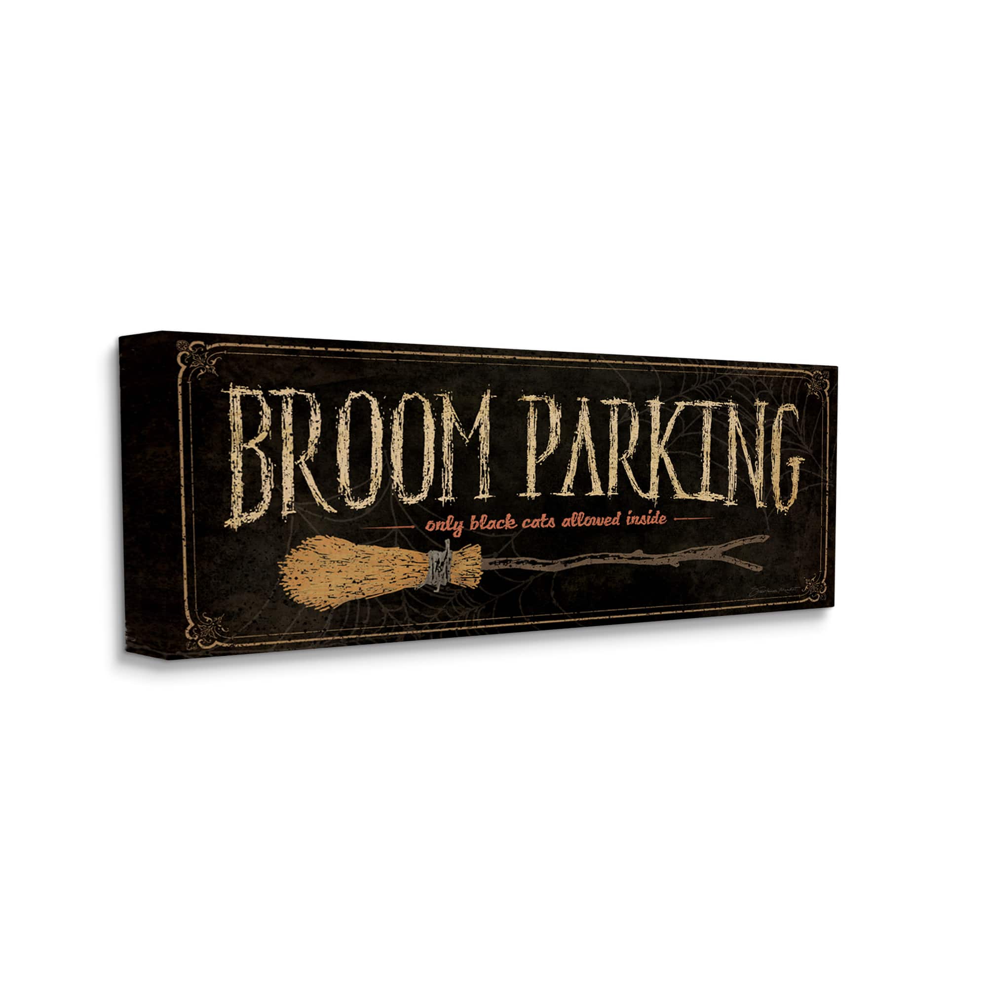 Stupell Industries Broom Parking Black Cats Allowed Canvas Wall Art