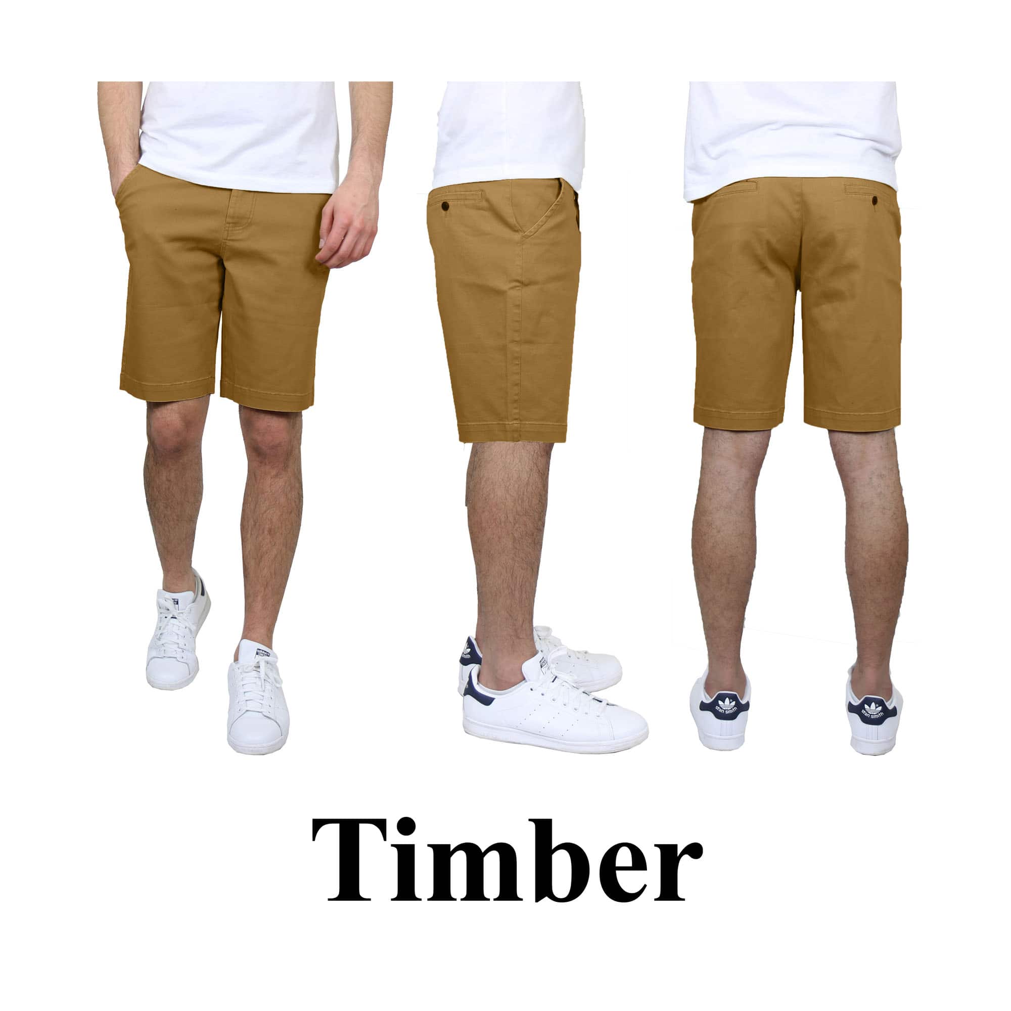 Galaxy by Harvic Men's Flat Front Slim Fit Stretch Chino Shorts