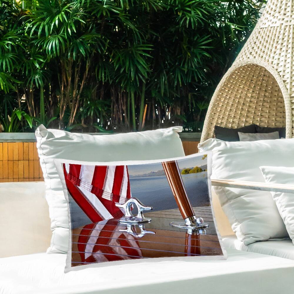 Stupell Industries Flag On Boat Hull Outdoor Printed Pillow