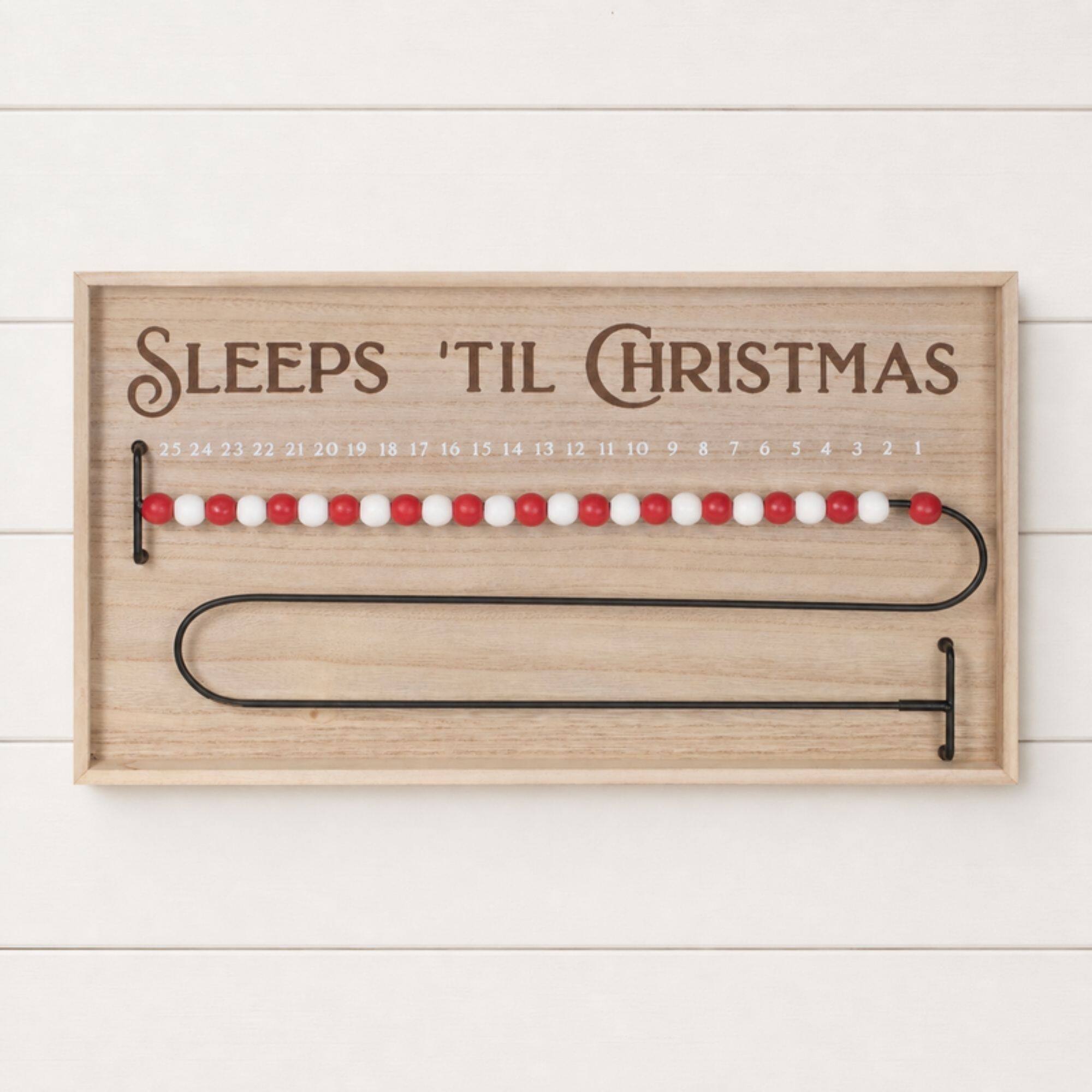 Melrose 20" Wood Beaded Christmas Countdown