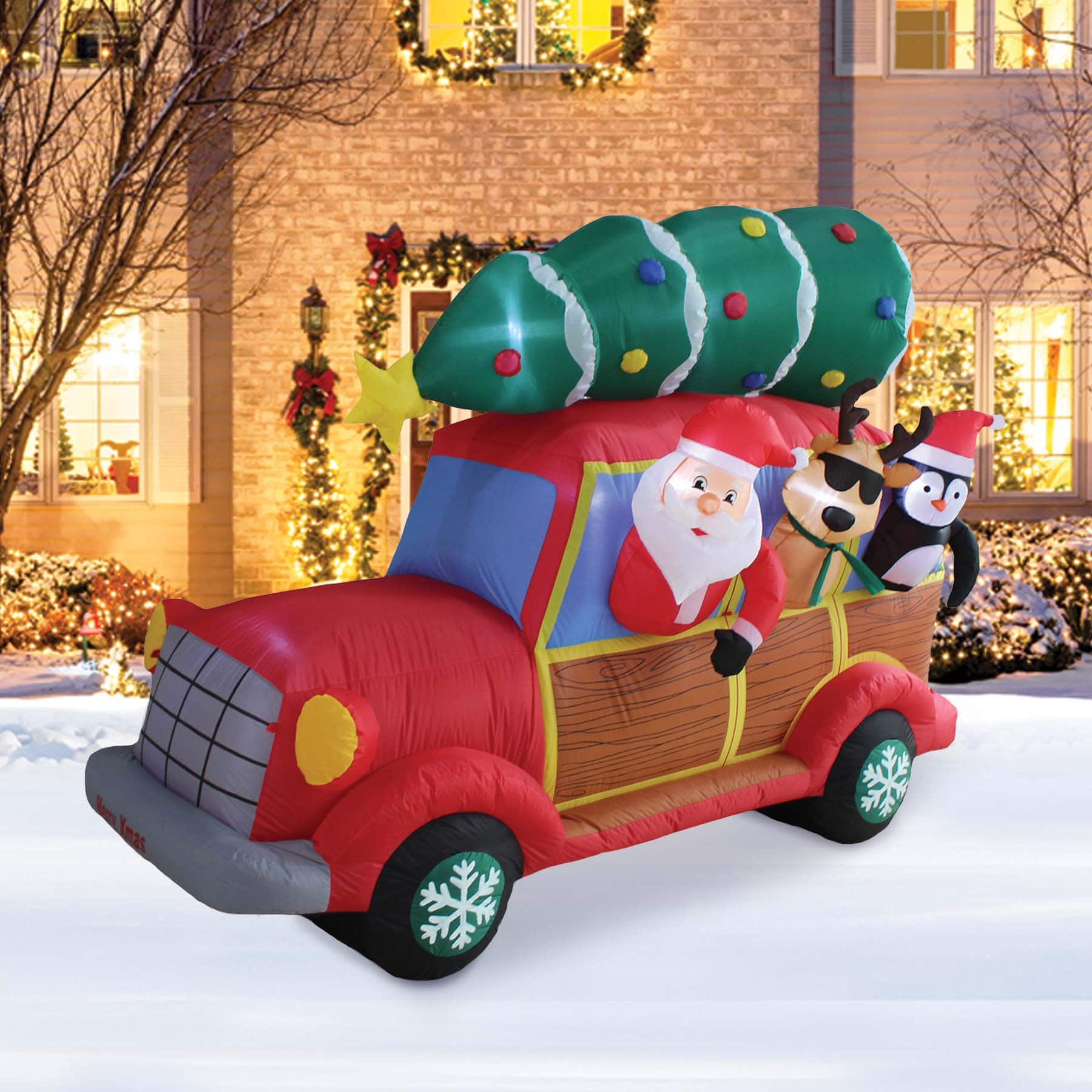 7ft. Inflatable Santa's Christmas Woody