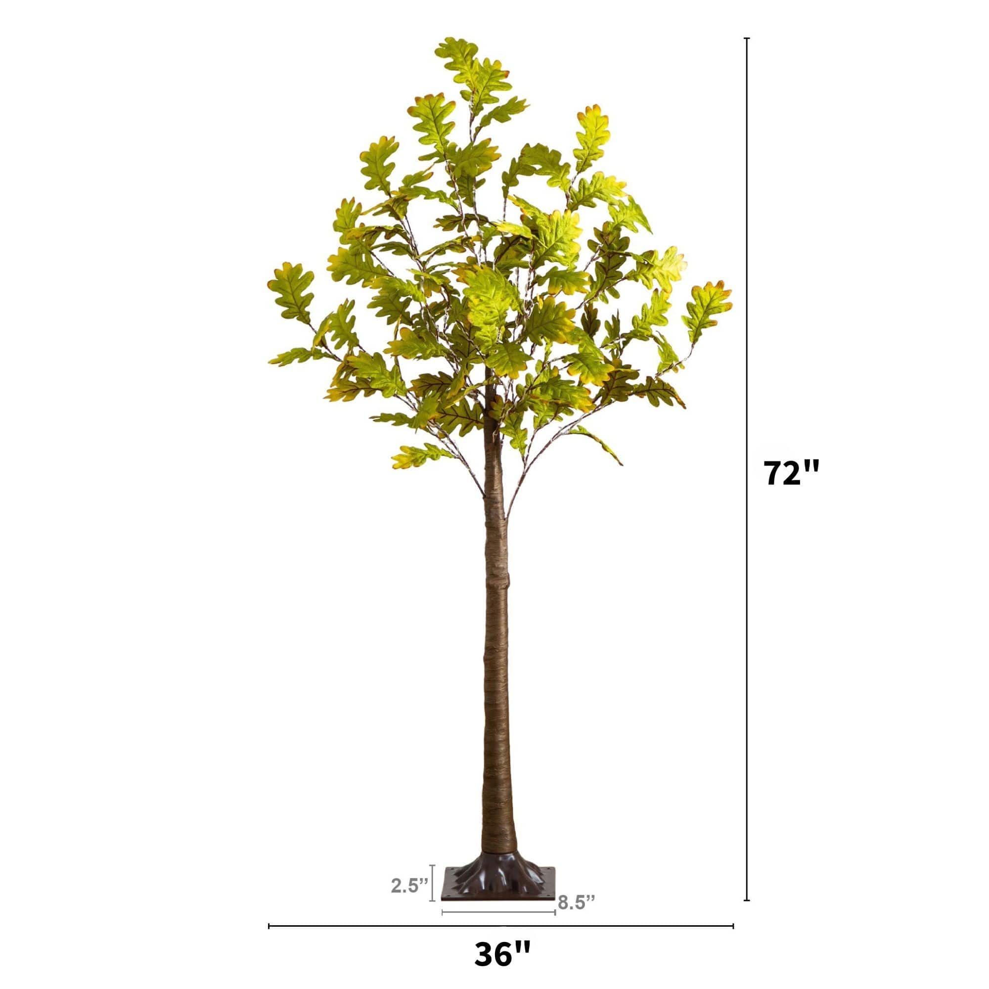 6ft. Pre-Lit Green Autumn Oak Artificial Fall Tree with 250 Warm White LED Lights