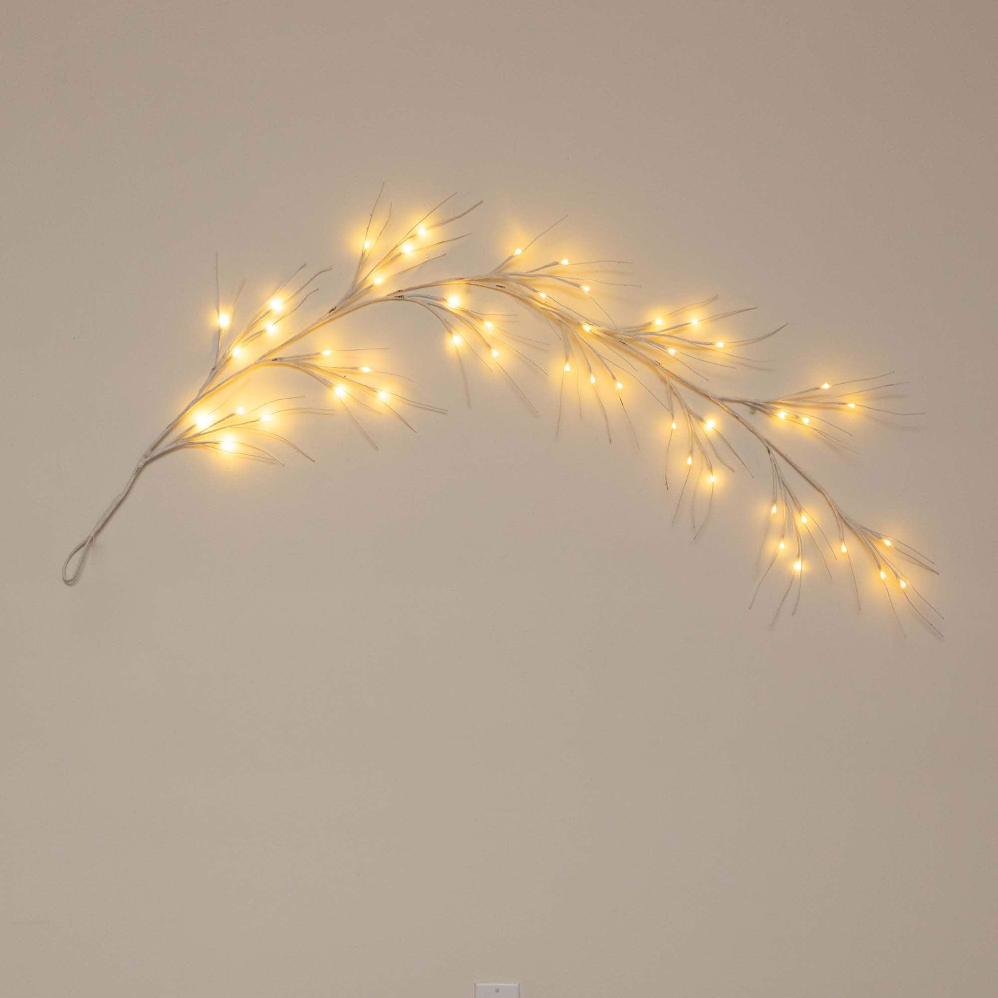 6ft. Artificial White Birch Warm White LED Pre-Lit Garland