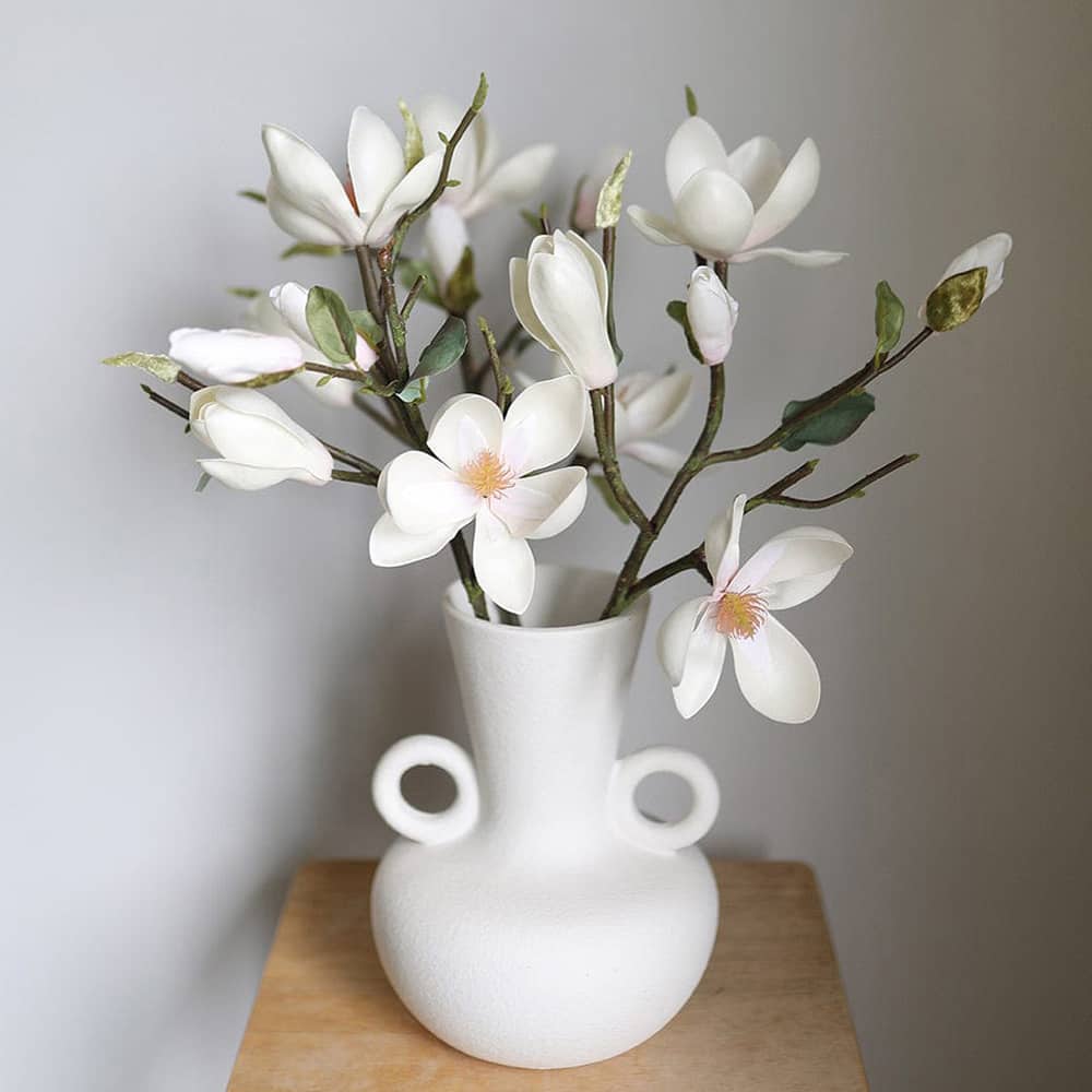 Prestige Botanicals 20" Artificial White Magnolia Tulip Stem