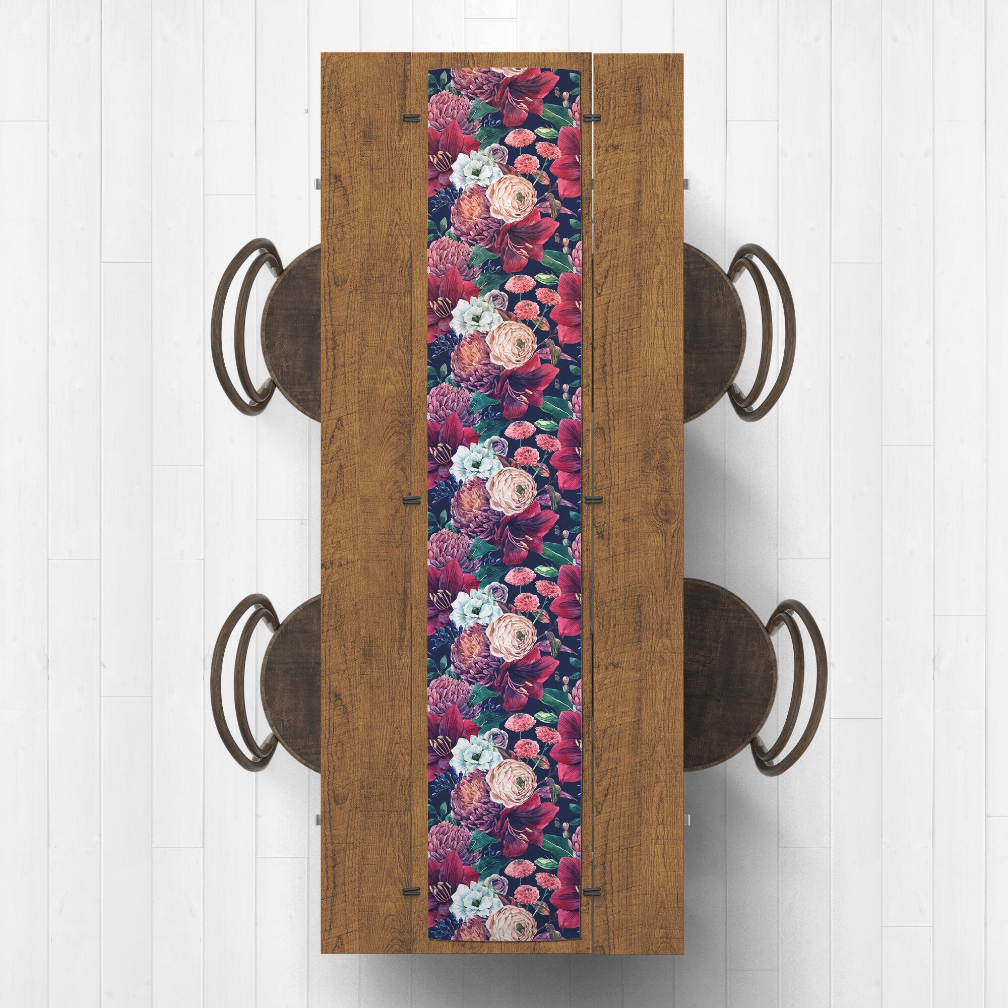90'' Jewel Bouquets Cotton Twill Table Runner