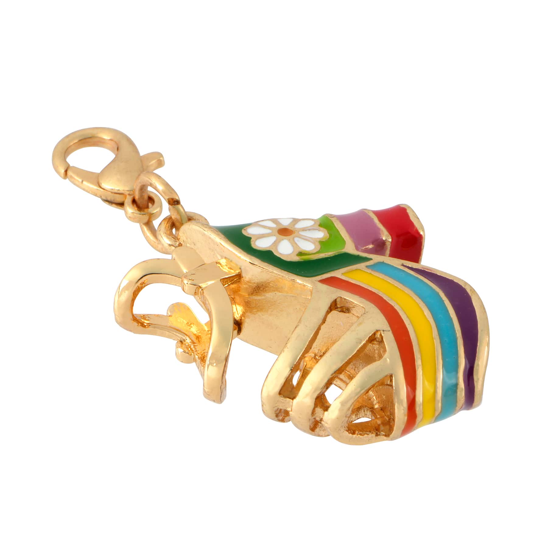 Gold & Rainbow High Heel Shoe Charm by Bead Landing™