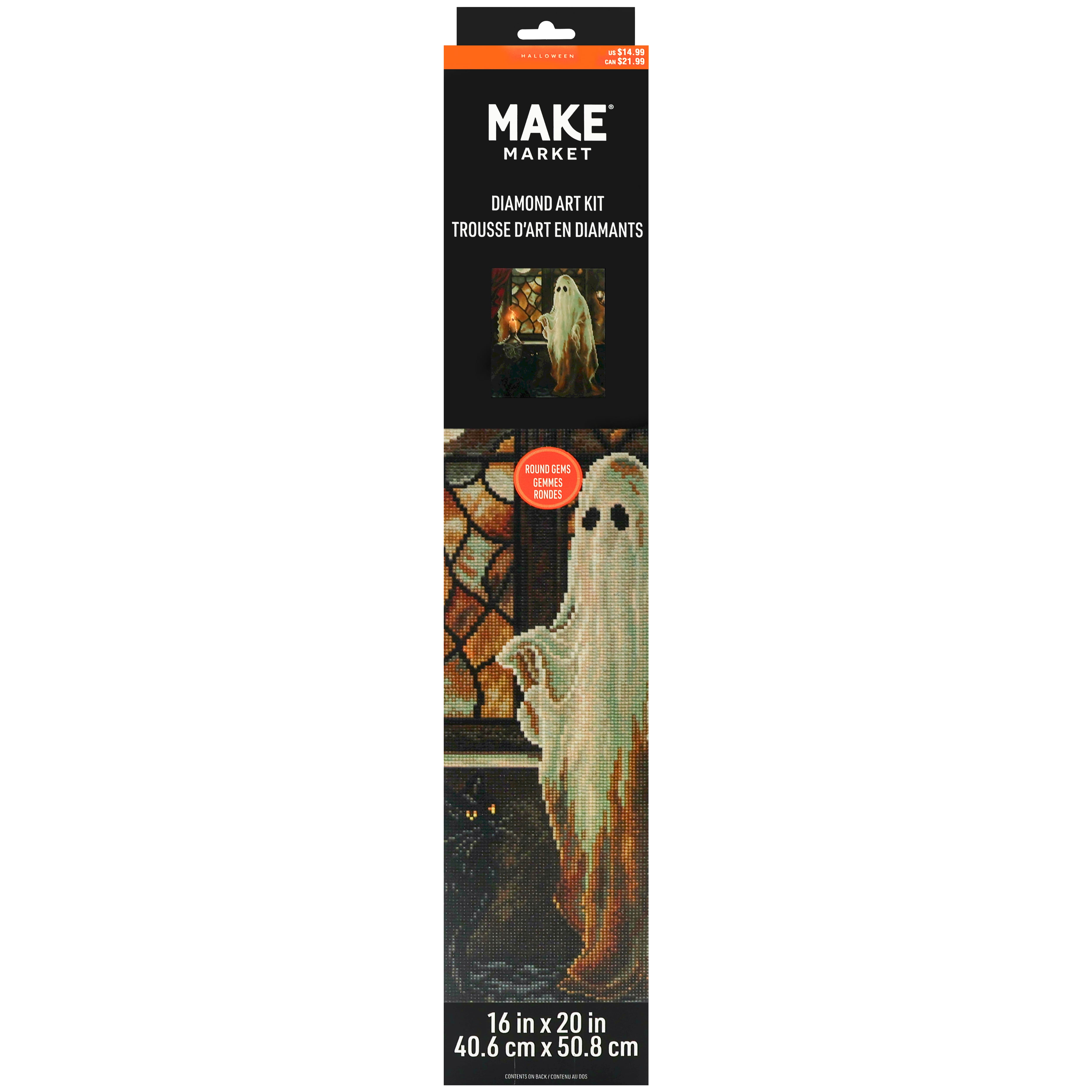 16" x 20" Ghost & Cat Diamond Art Kit by Make Market®