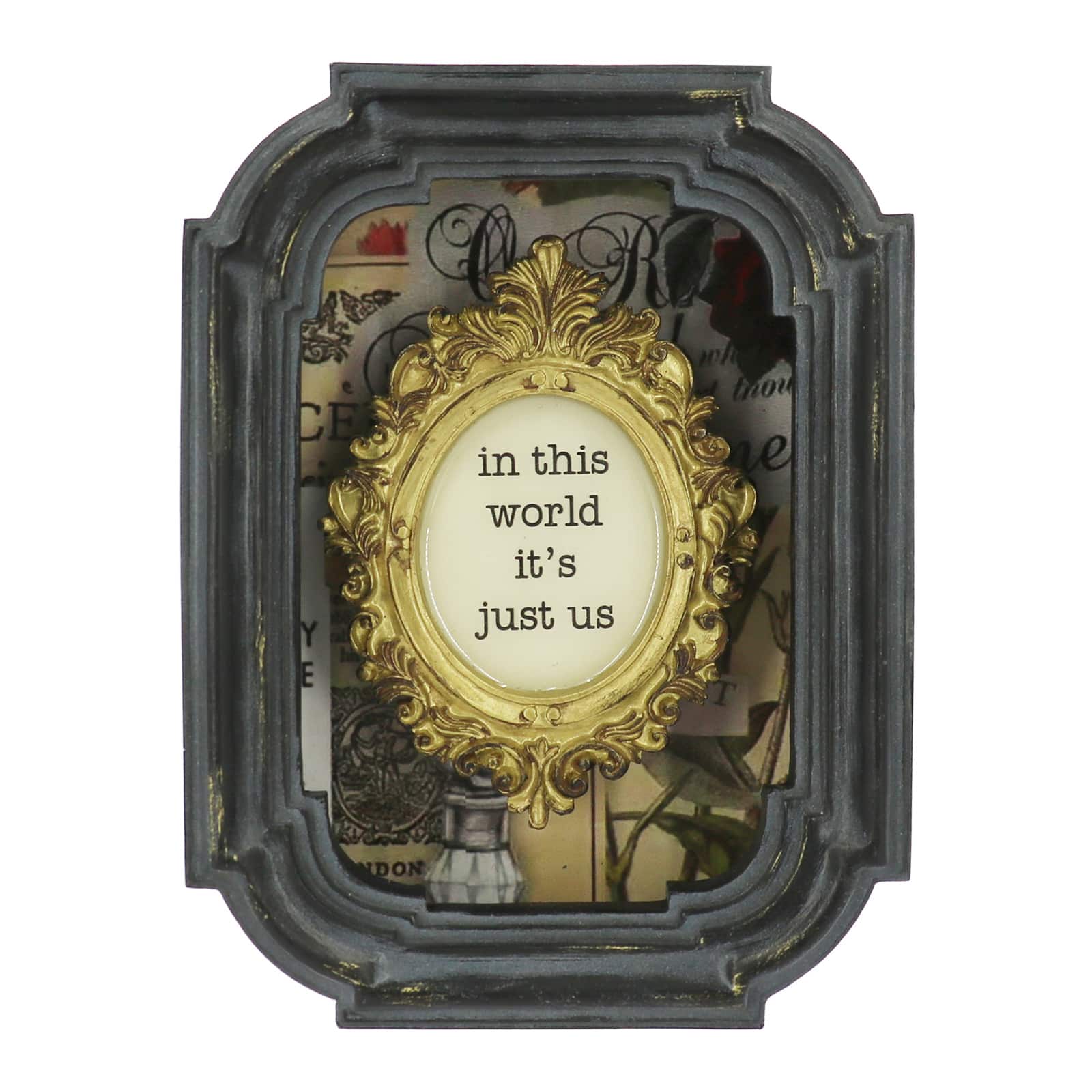 6.75" In This World Shadow Box Tabletop Décor by Ashland®