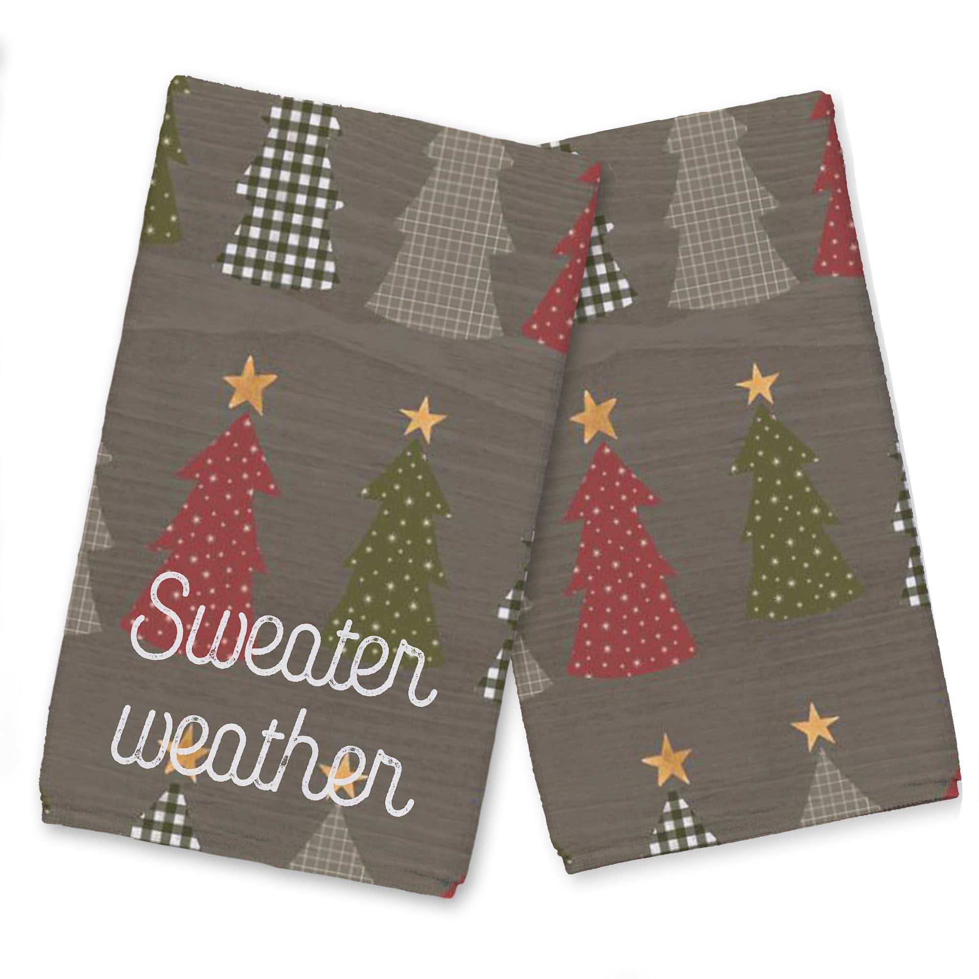 Sweater Weather Tree Pattern Tea Towel Set