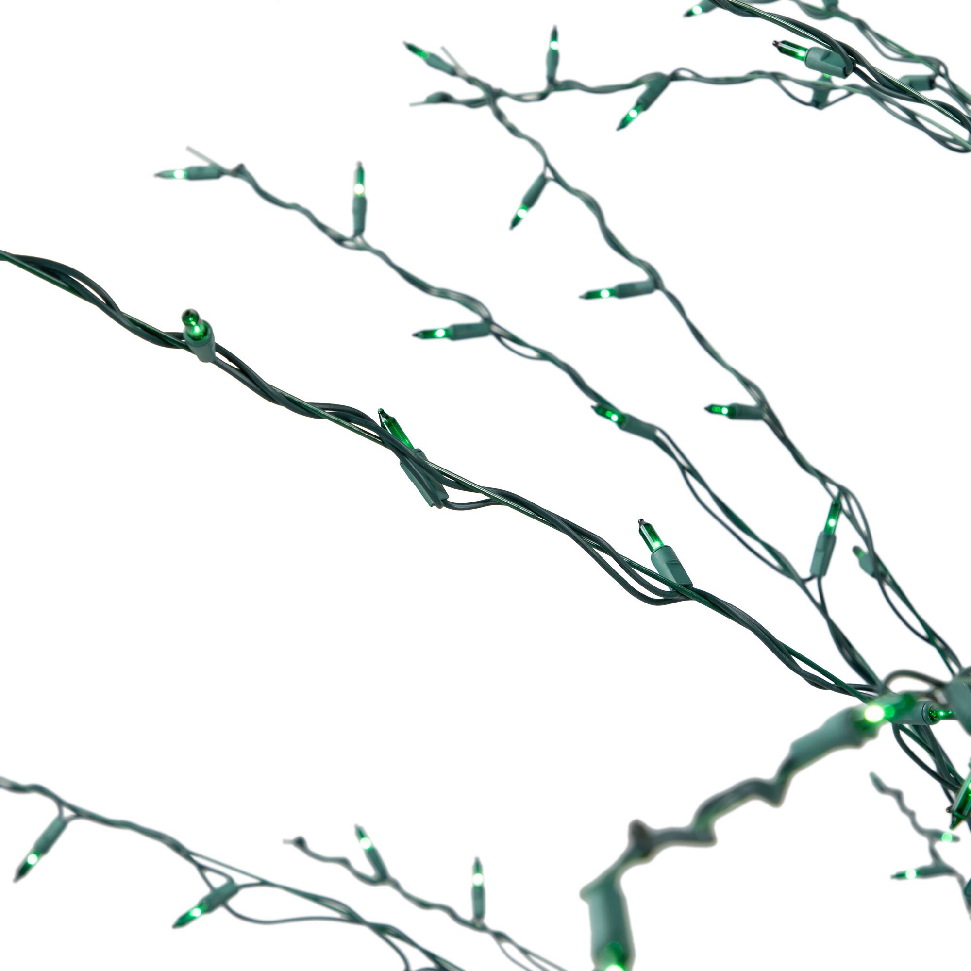 9ft. Pre-Lit Cascade Twig Artificial Christmas Tree, Green Lights