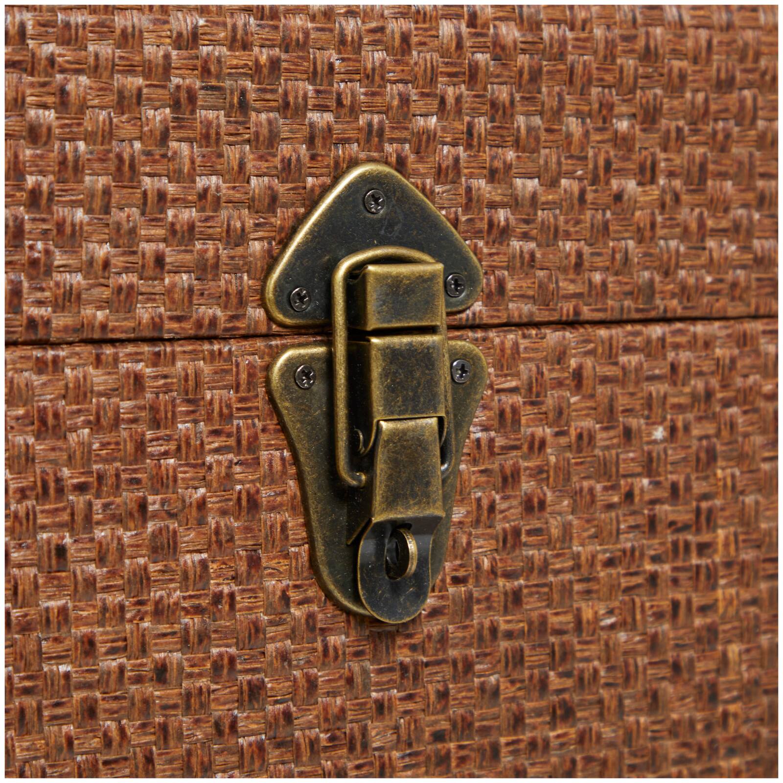 Brown Inspired Trunk with Latches & Leather Accent Set