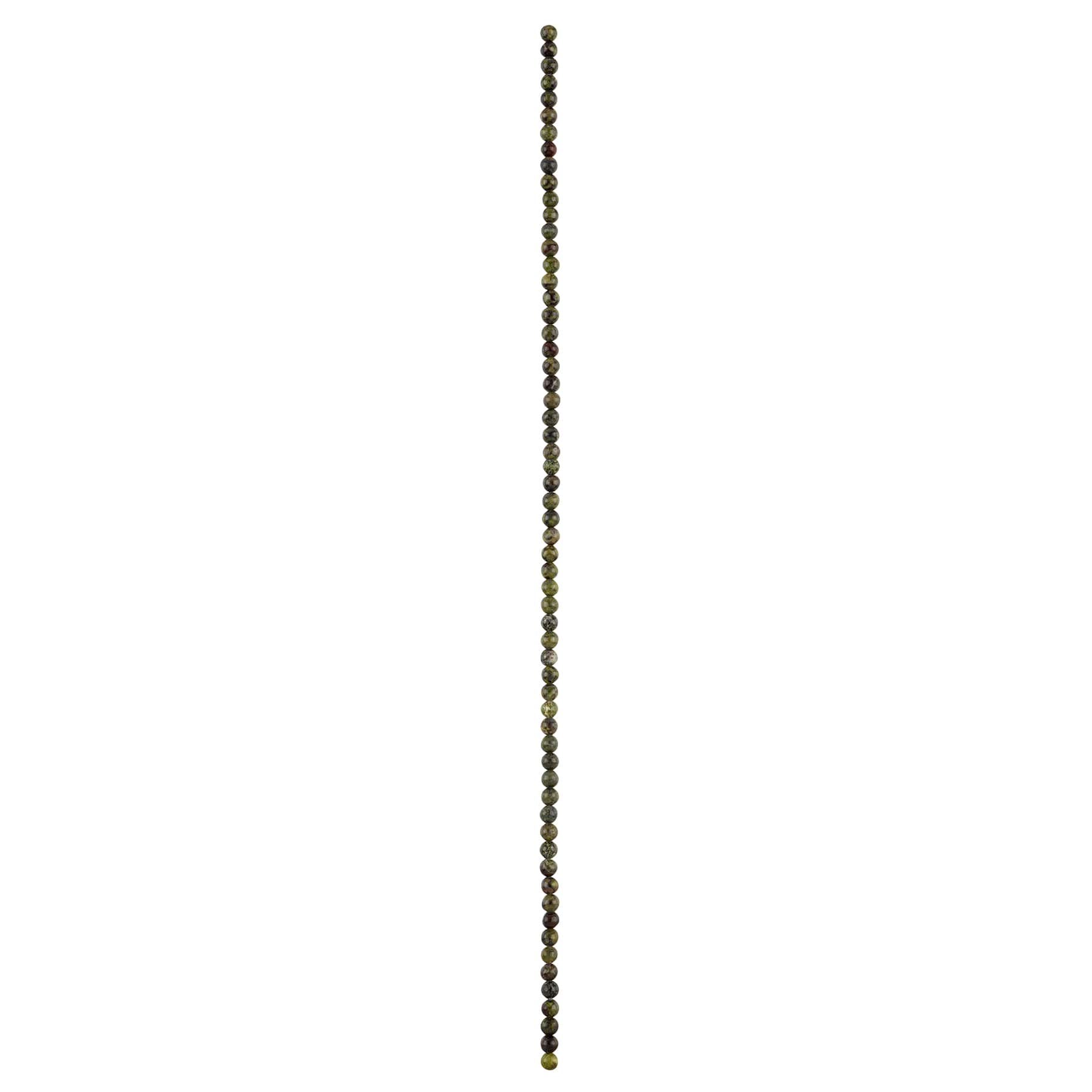12 Pack: Dark Green & Red Dragon Blood Round Beads by Bead Landing
