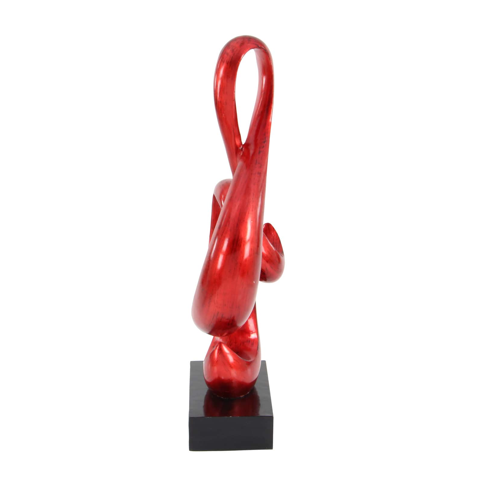 33" Red Polystone Contemporary Abstract Sculpture