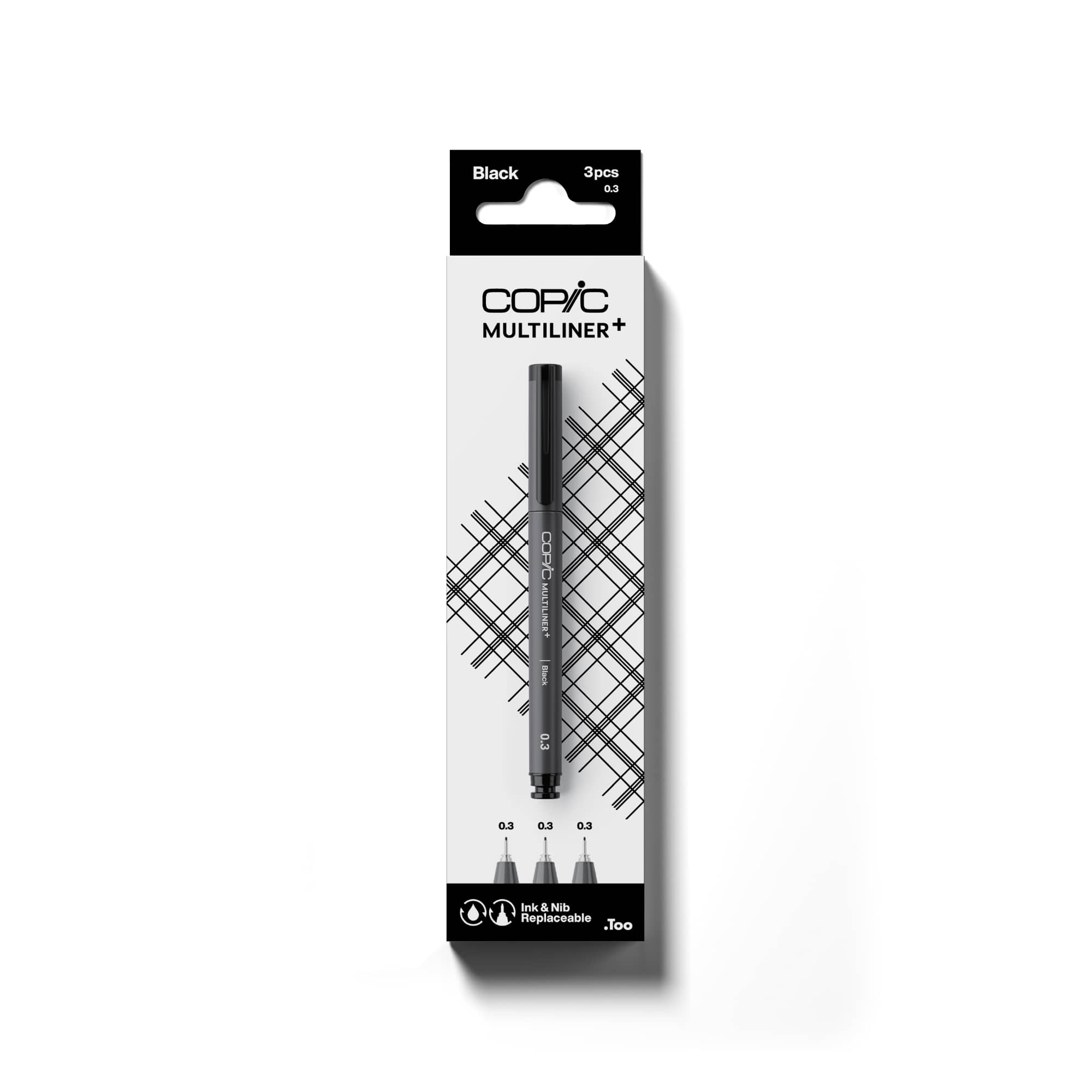 Copic® Multiliner+ 0.3mm Black Pens, 3ct.