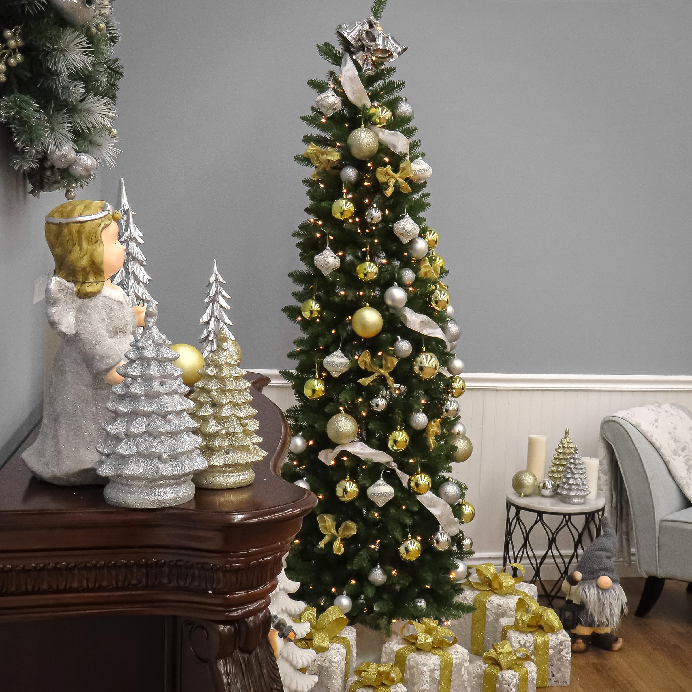 ft. Pre-lit Kingswood Fir Pencil Artificial Christmas Tree