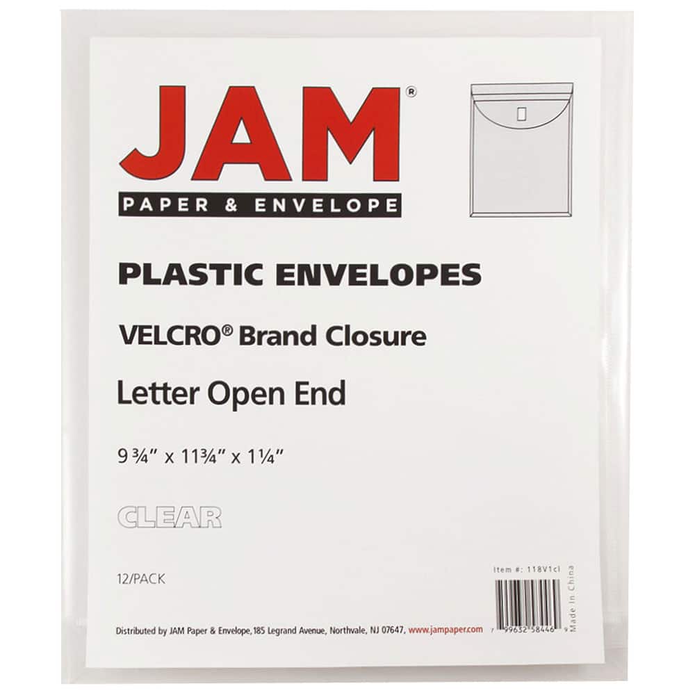 JAM Paper VELCRO® Closure 9.75" x 11.75" Expandable Open End Envelopes, 12ct.