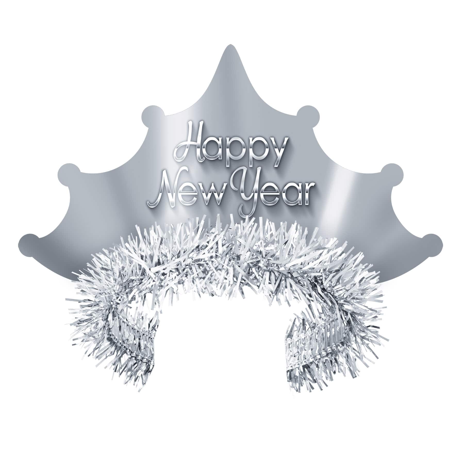 Beistle Adult Silver New Year Tiaras, 50ct.